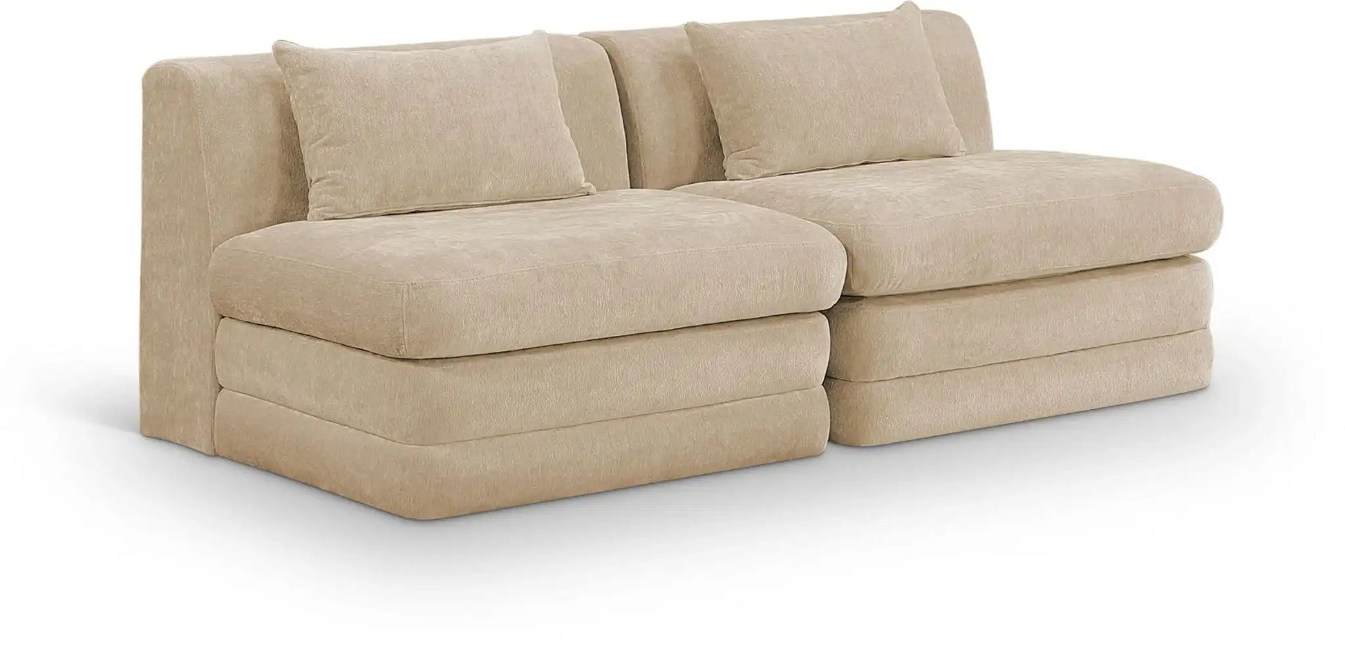 Stellar - 2 Piece 76" Upholstered Modular Armless Loveseat - Best Buy Furniture