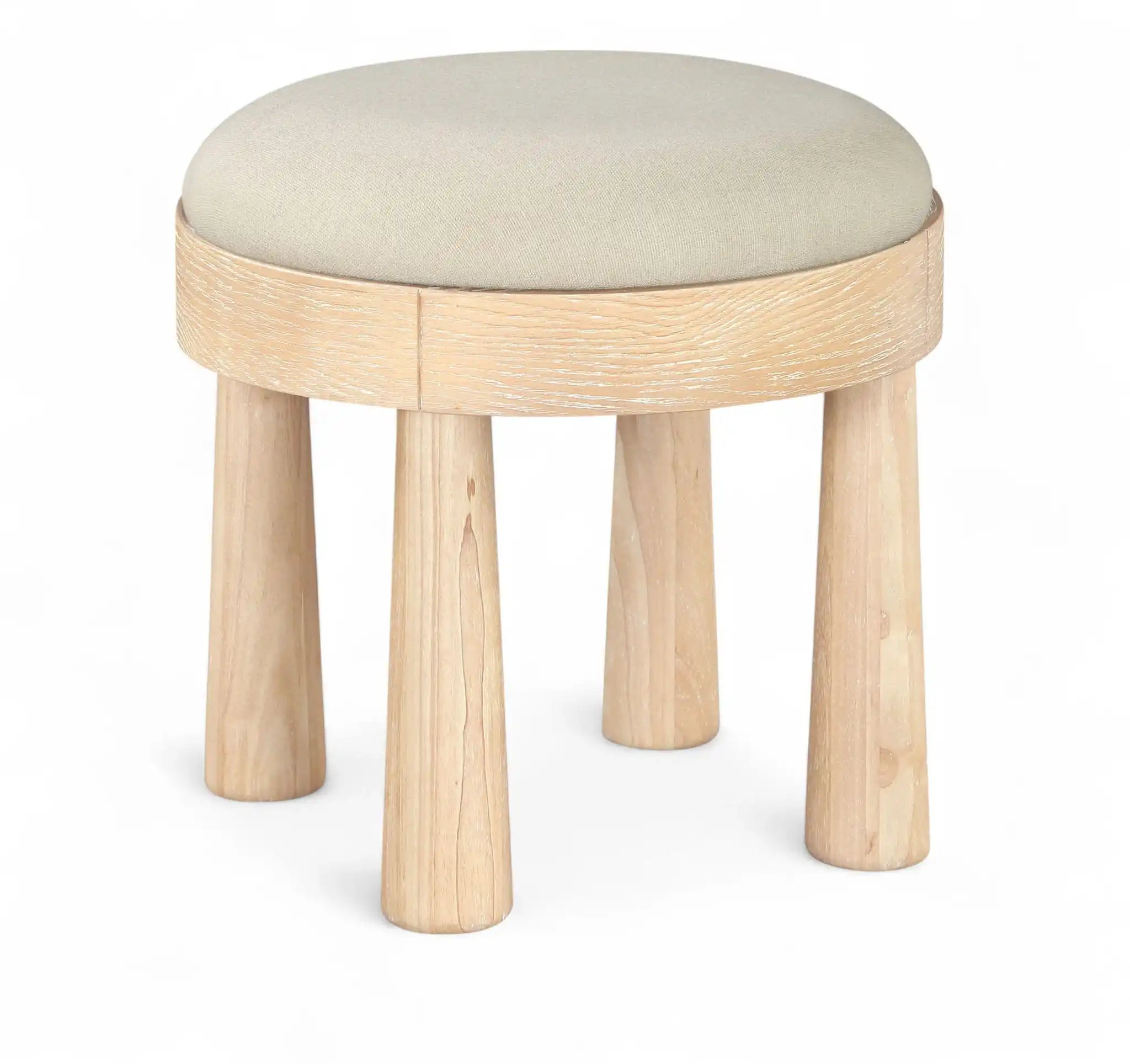Larea - Linen Textured Fabric Ottoman - Natural Base - Best Buy Furniture