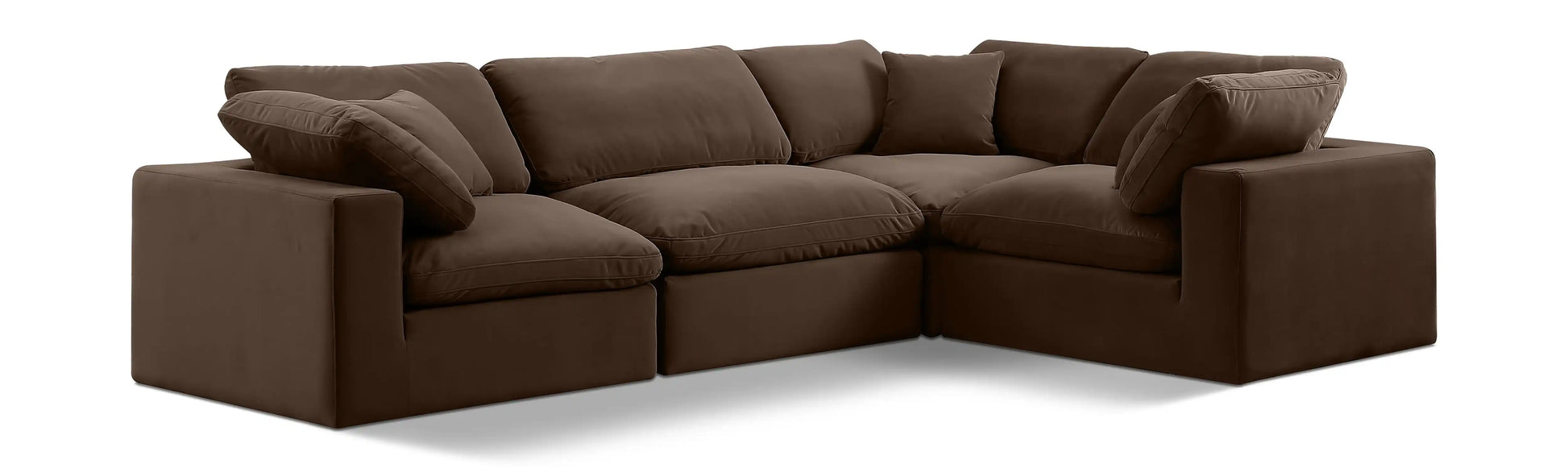 Comfy - 4 Piece Velvet Modular Sectional - Best Buy Furniture