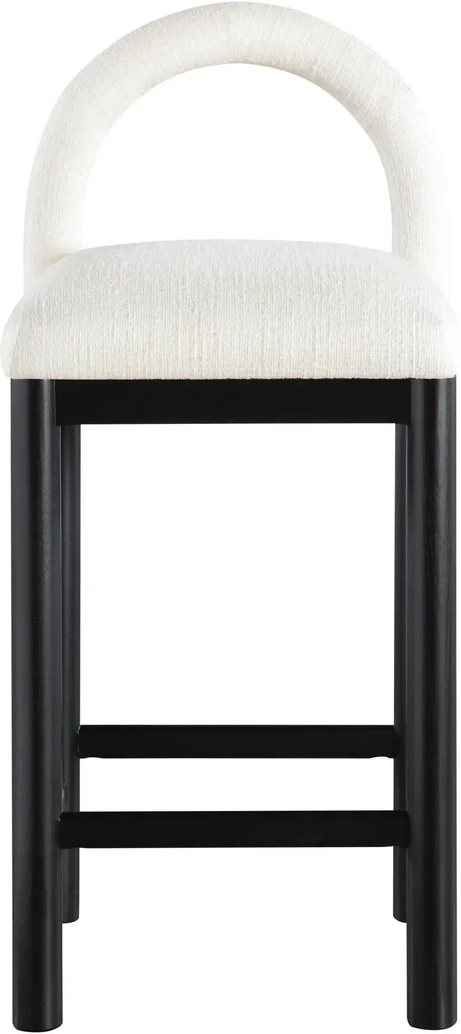 Conrad - Linen Counter Stool With Black Legs