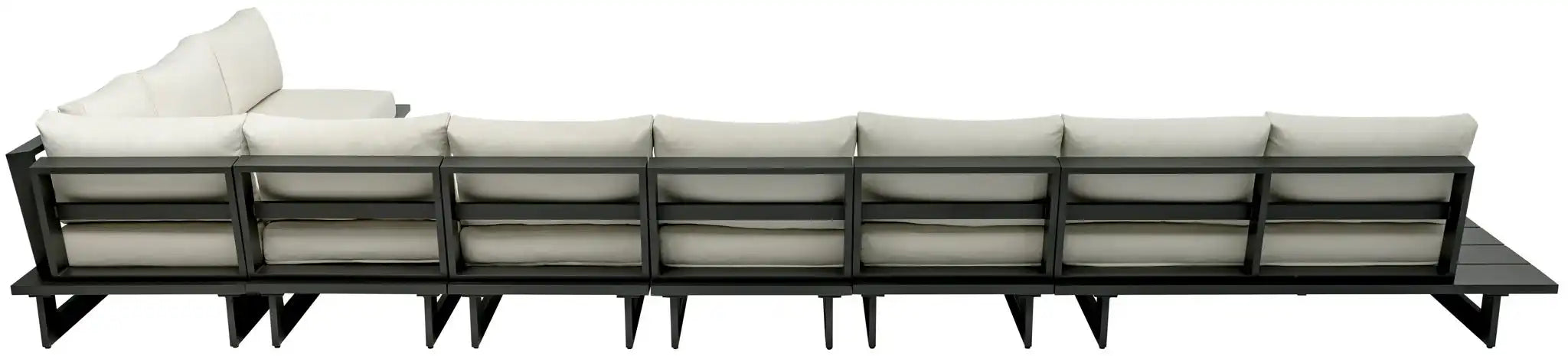 Maldives - 7 Piece Water Resistant Outdoor Patio Modular Sectional With Gray Base
