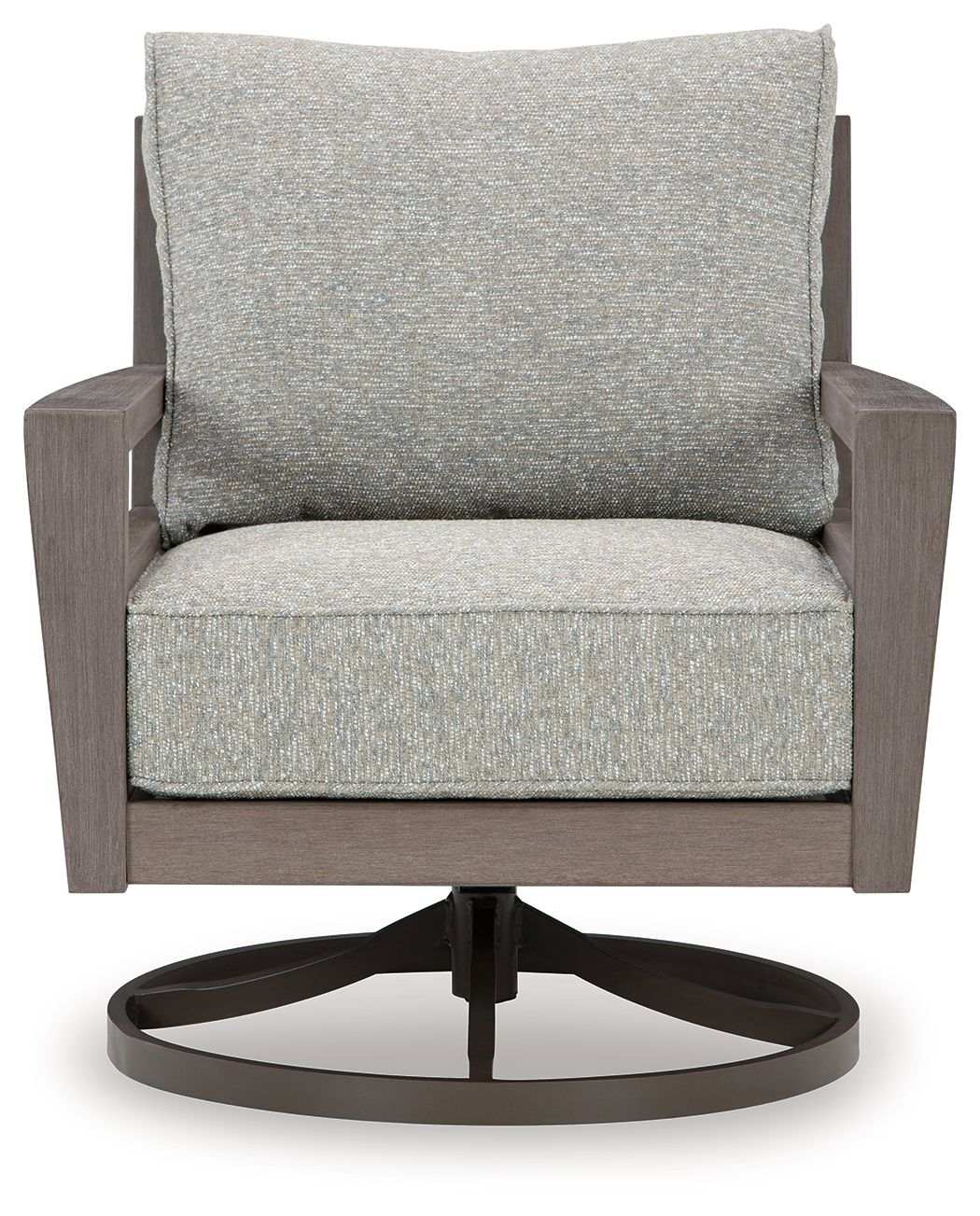 Hillside Barn - Swivel Lounge W/ Cushion - Gray / Brown - Best Buy Furniture