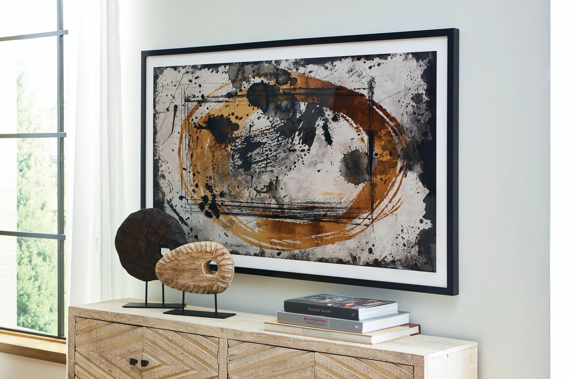 Clefting - Wall Art - Black / Caramel / Tan - Best Buy Furniture