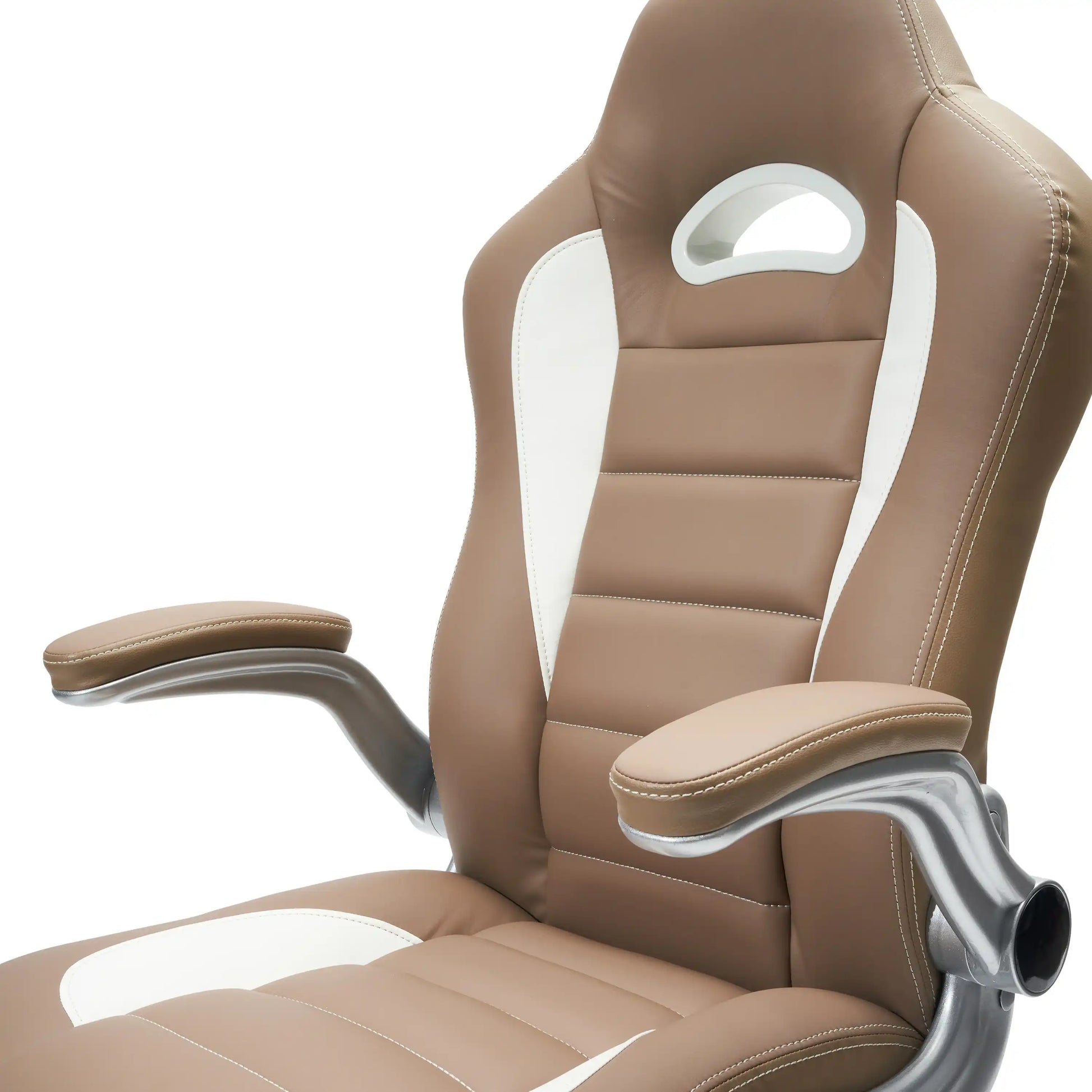 Techni Mobili High Back Executive Sport Race Office Chair with Flip-Up Arms, Camel - Best Buy Furniture