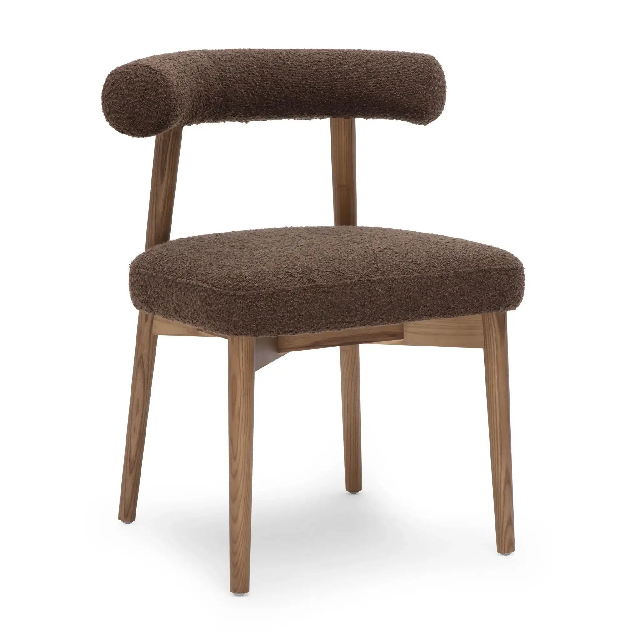Spara - Performance Boucle Side Chair - Chocolate Brown - Best Buy Furniture