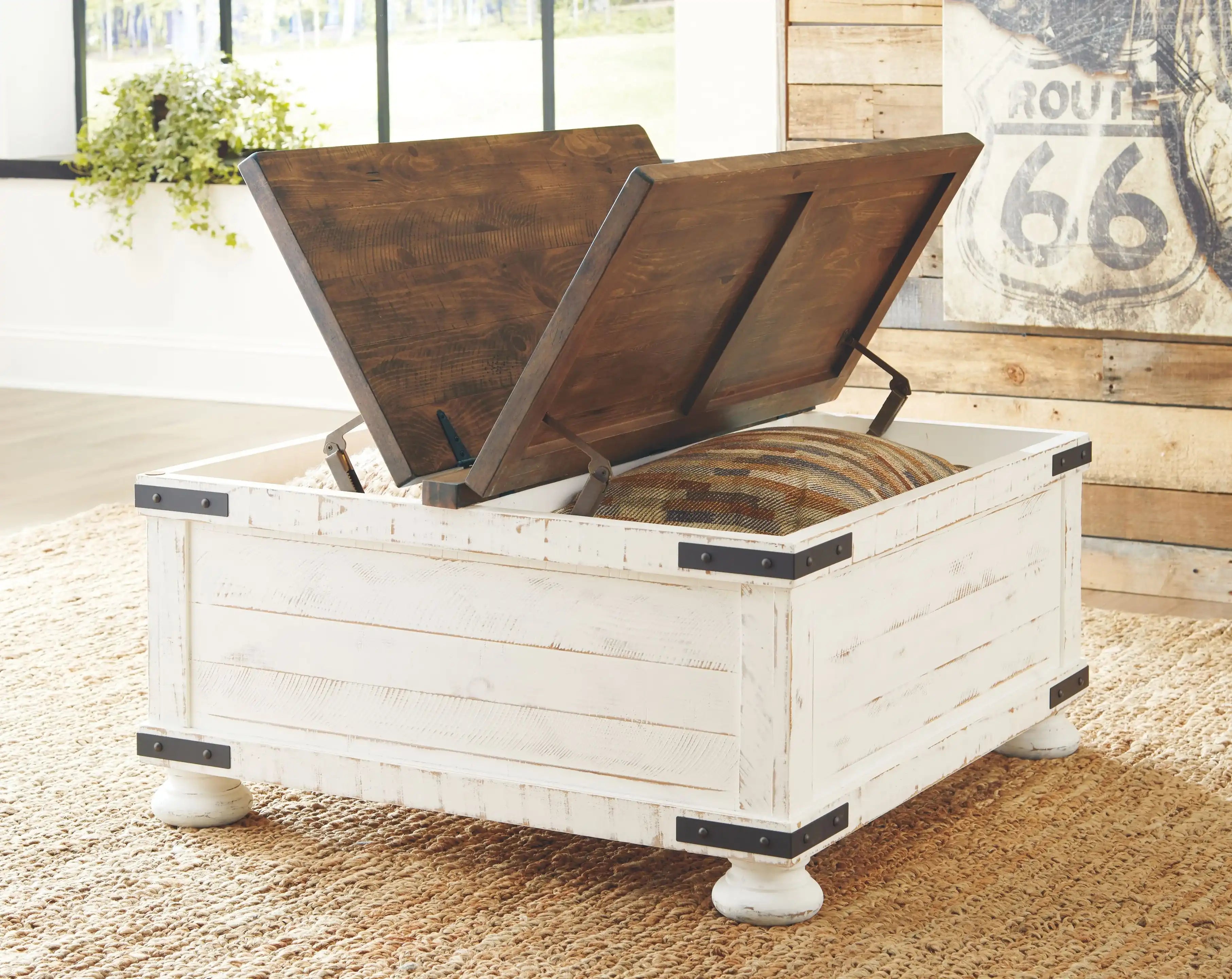 Wystfield - Cocktail Table with Storage - White / Brown - Best Buy Furniture