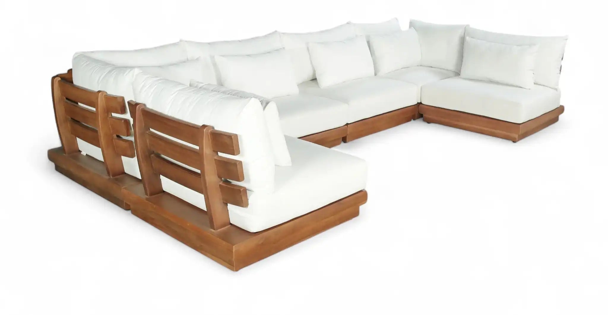 Mirella - 6 Piece Water Resistant Fabric Upholstered Outdoor Patio Modular Sectional - Best Buy Furniture