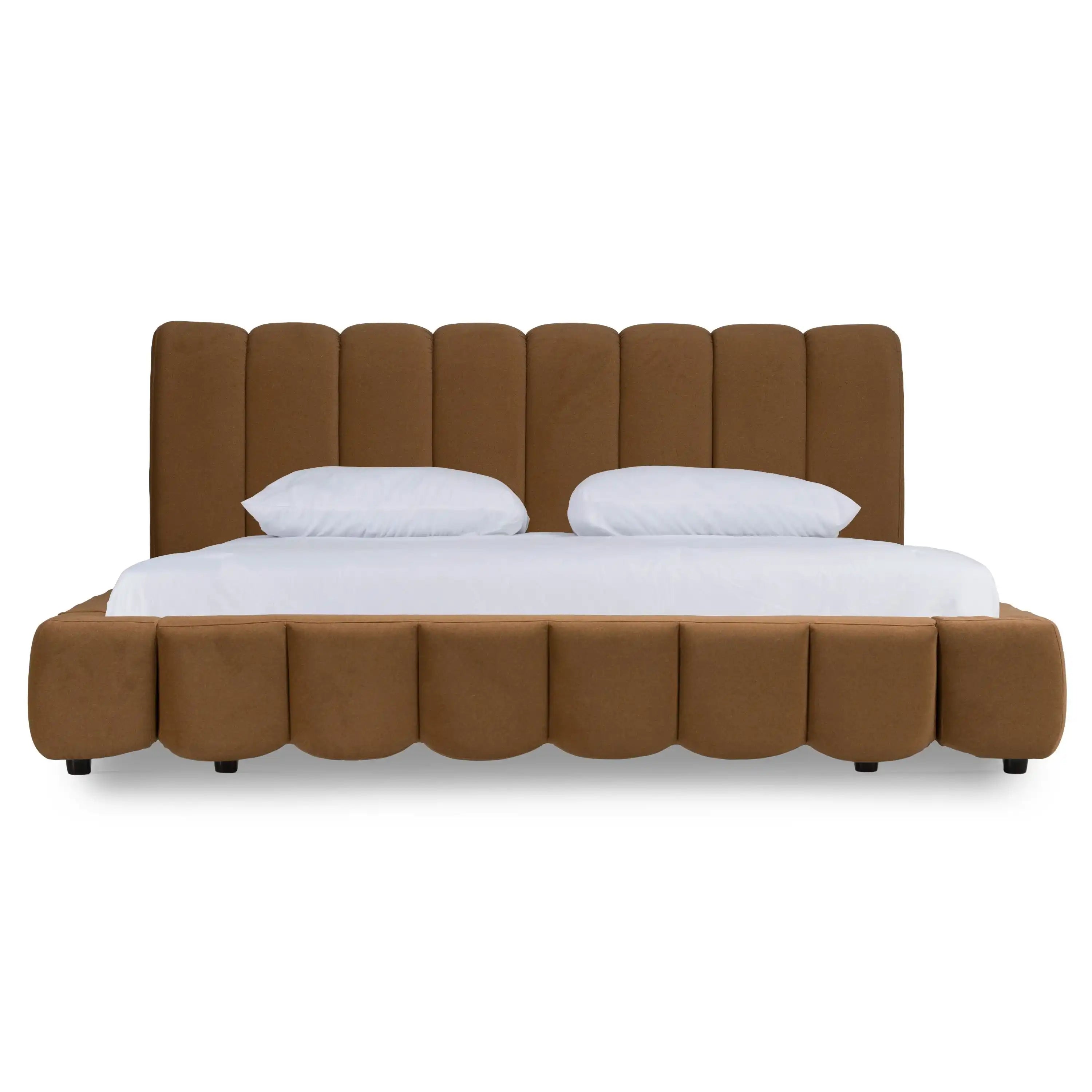 Modrest Harris - Modern Brown Fabric King Bed - Best Buy Furniture