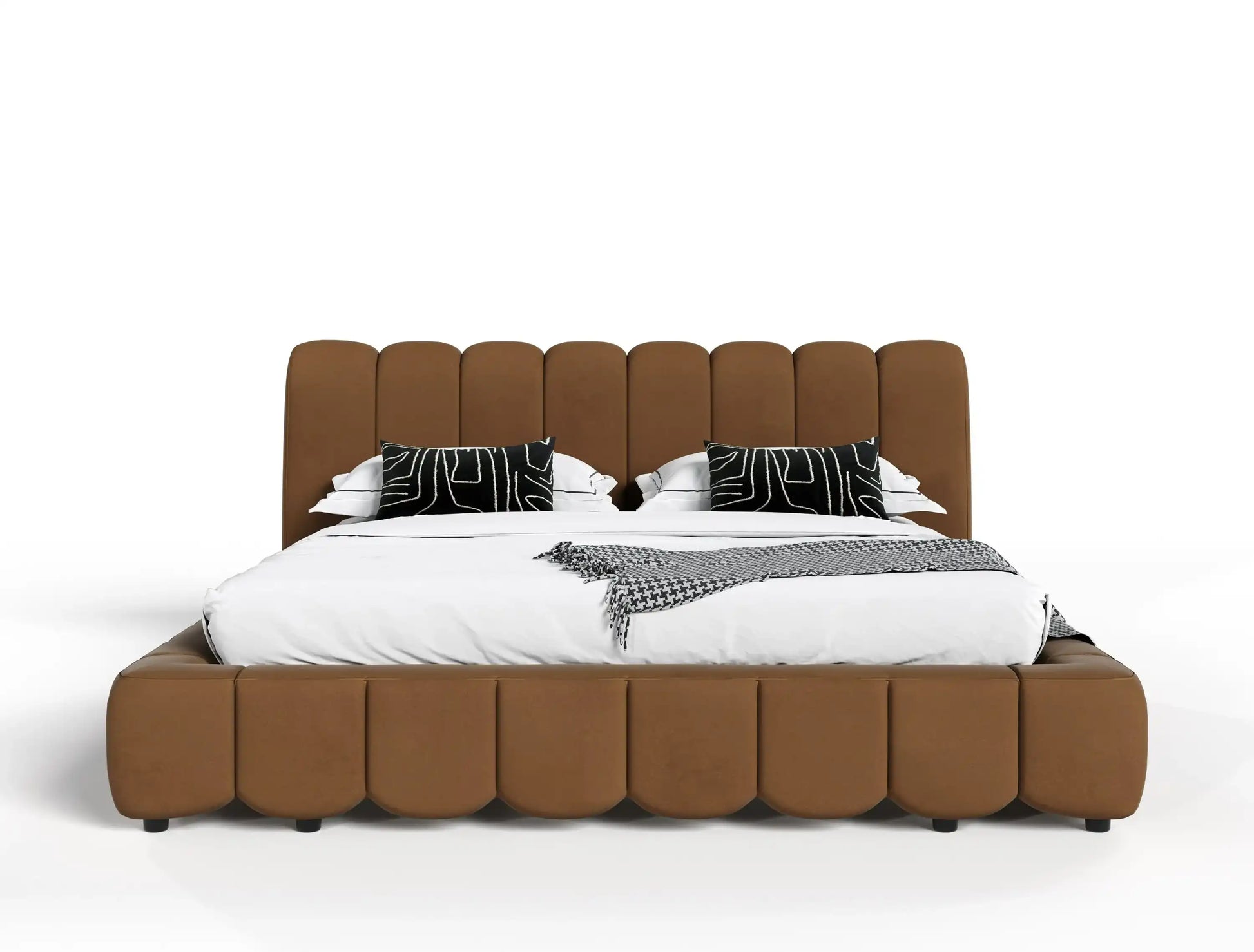 Modrest Harris - Modern Brown Fabric King Bed - Best Buy Furniture