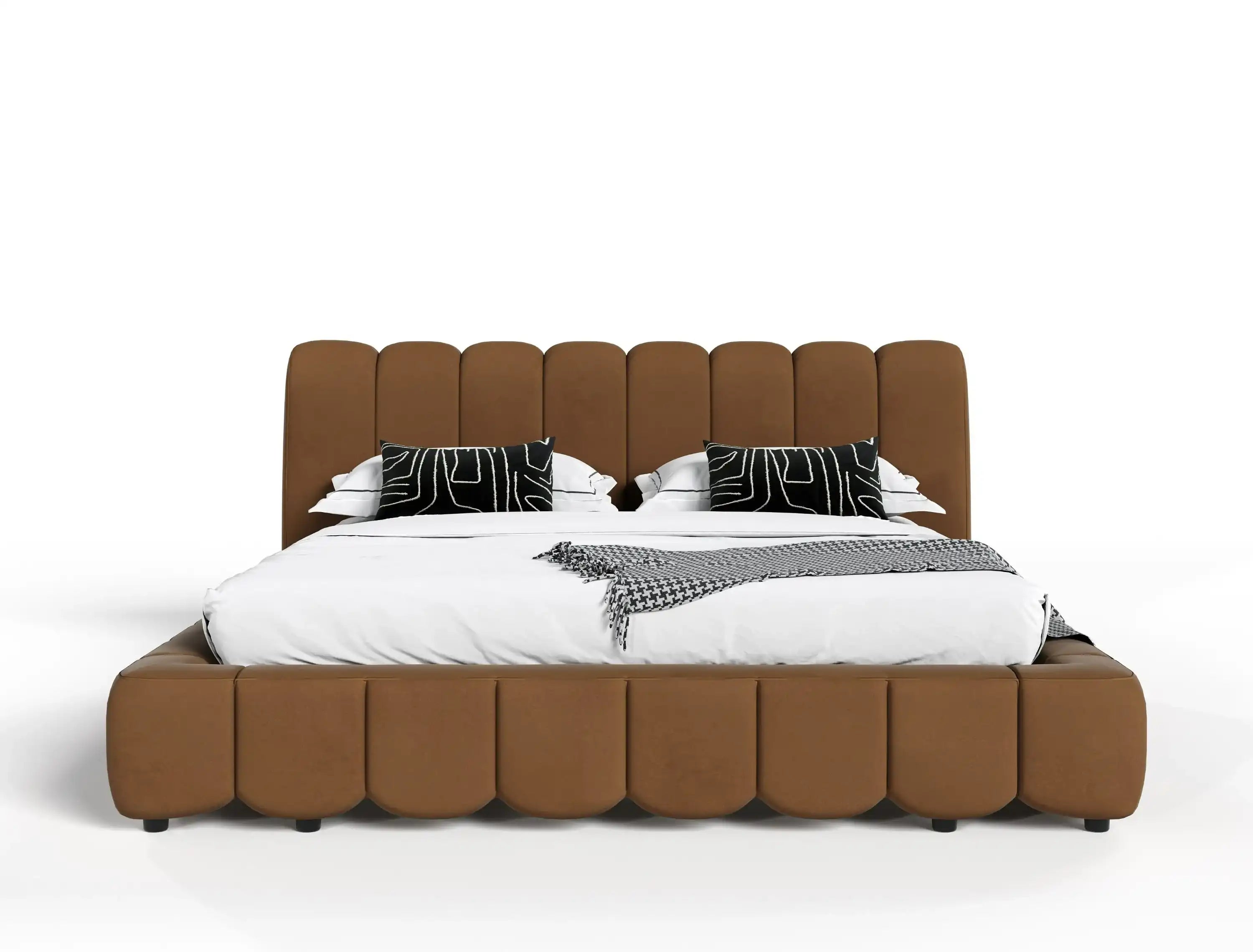 Modrest Harris - Modern Brown Fabric King Bed - Best Buy Furniture