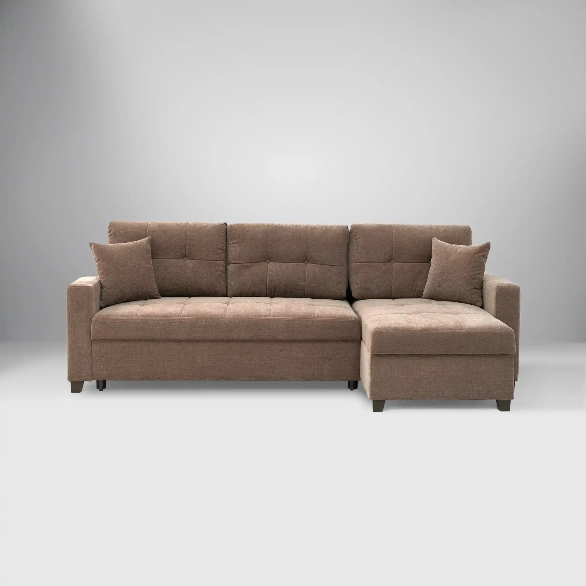 IVY 102" Reversible Chase Queen Sleeper Sectional - Brown - Best Buy Furniture