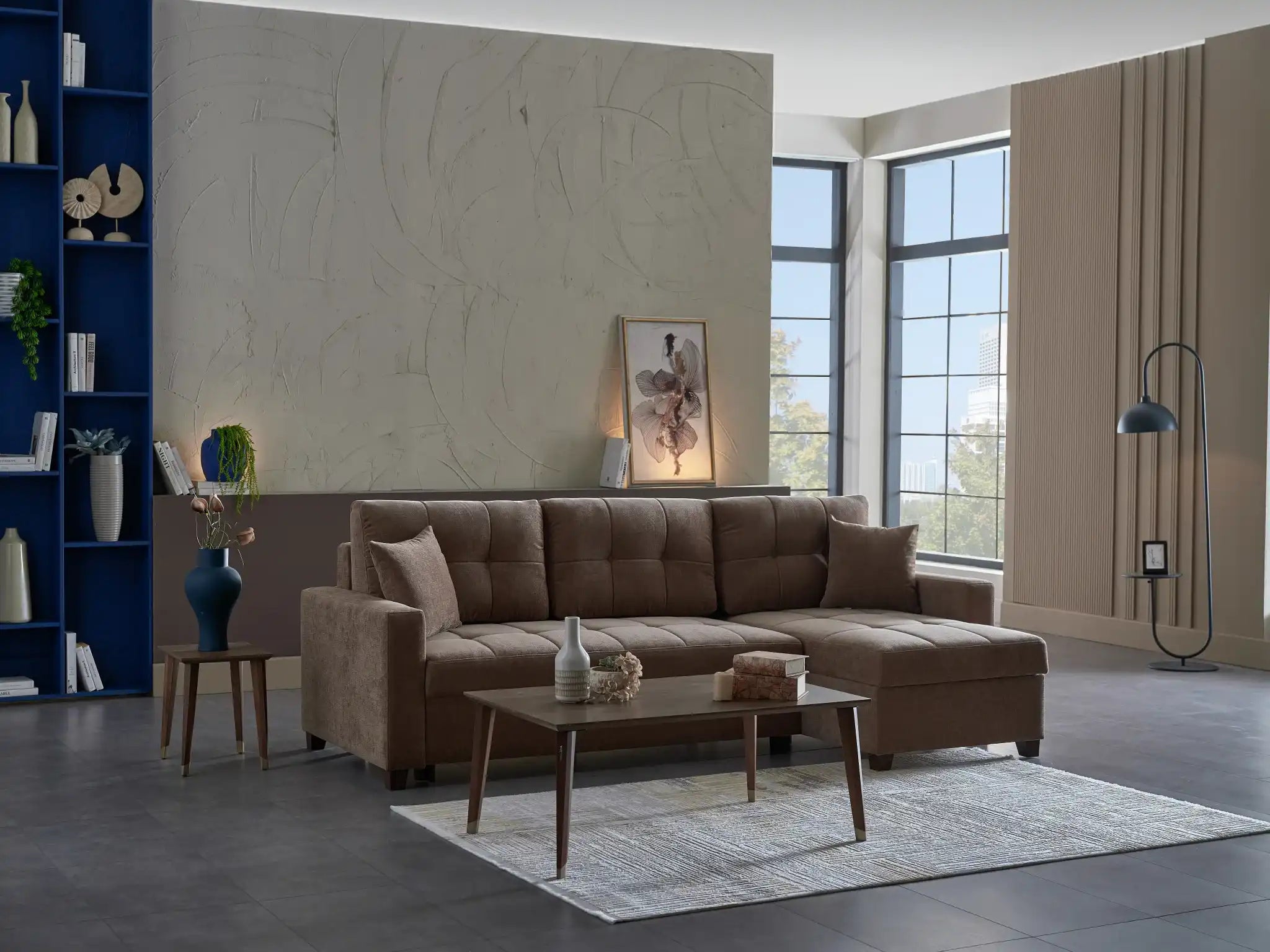 IVY 102" Reversible Chase Queen Sleeper Sectional - Brown - Best Buy Furniture