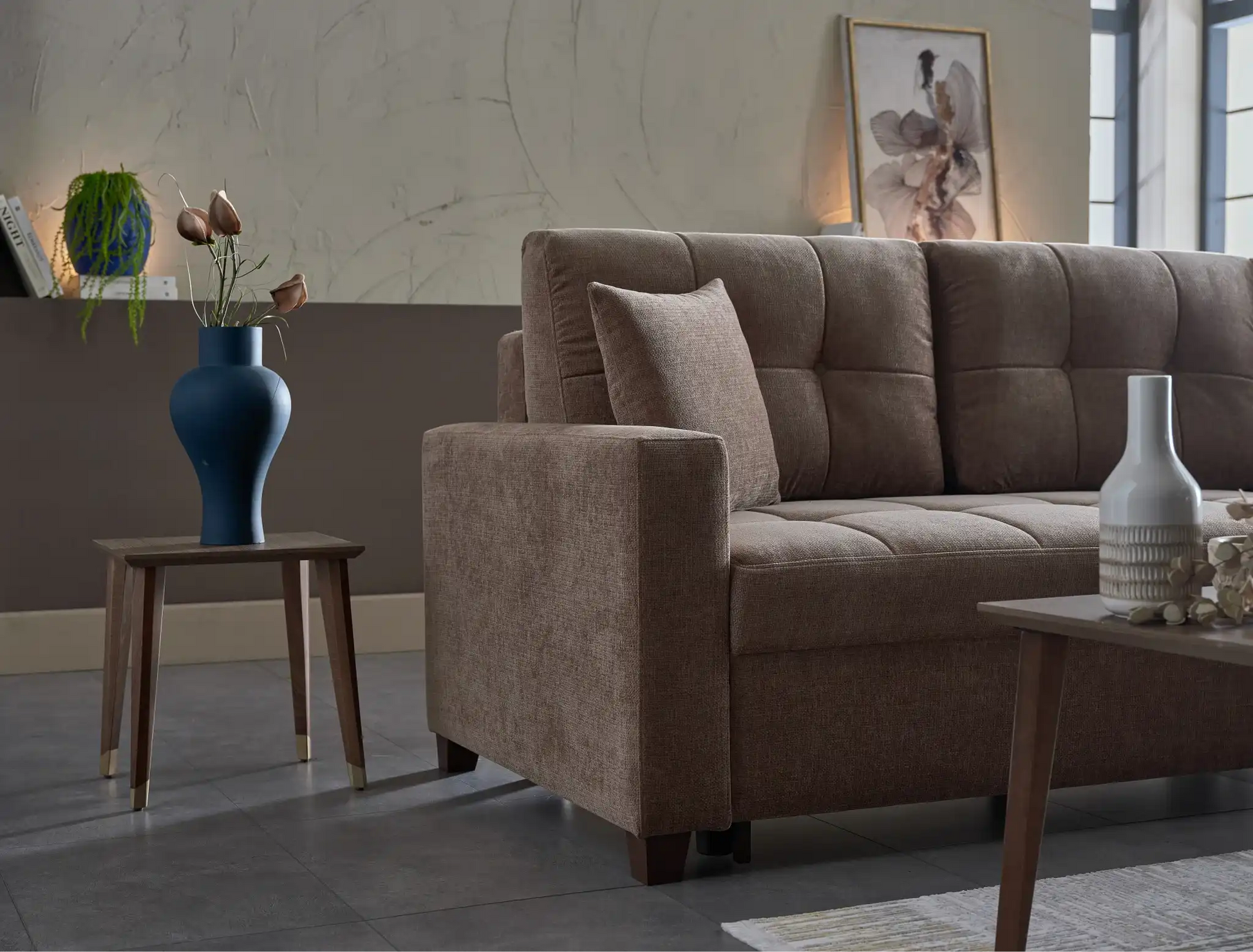 IVY 102" Reversible Chase Queen Sleeper Sectional - Brown - Best Buy Furniture