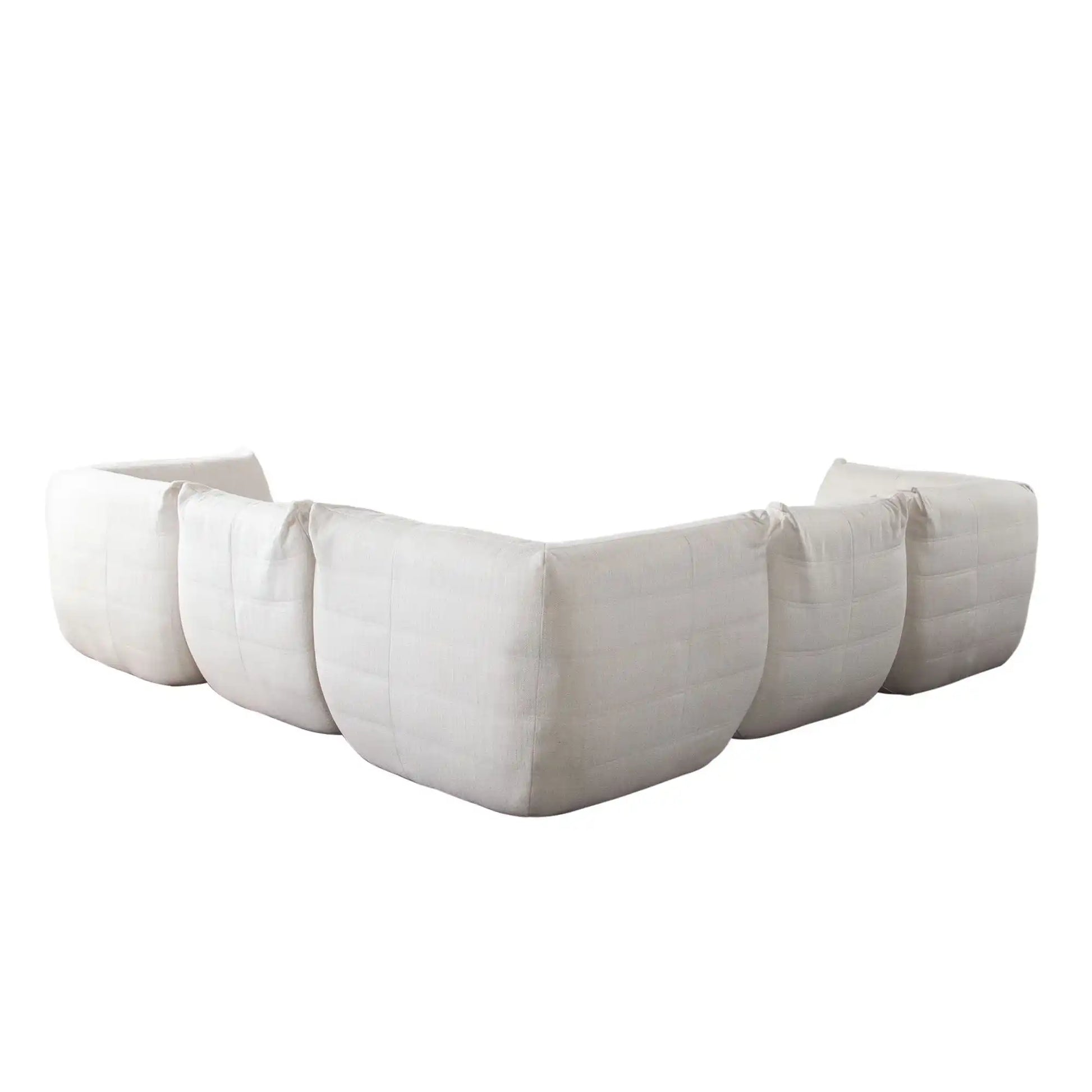 Ezra 5 Piece Modular Lounger – Cream Linen Fabric - Best Buy Furniture