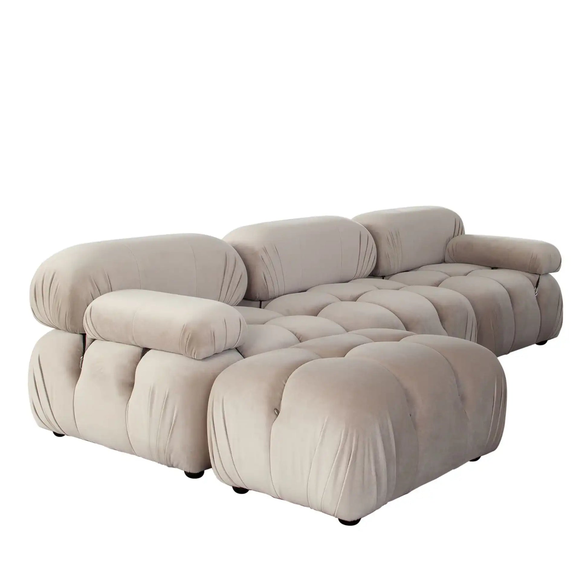 Paloma 4 Piece Reversible Sectional – Mink Tan Performance Velvet - Best Buy Furniture