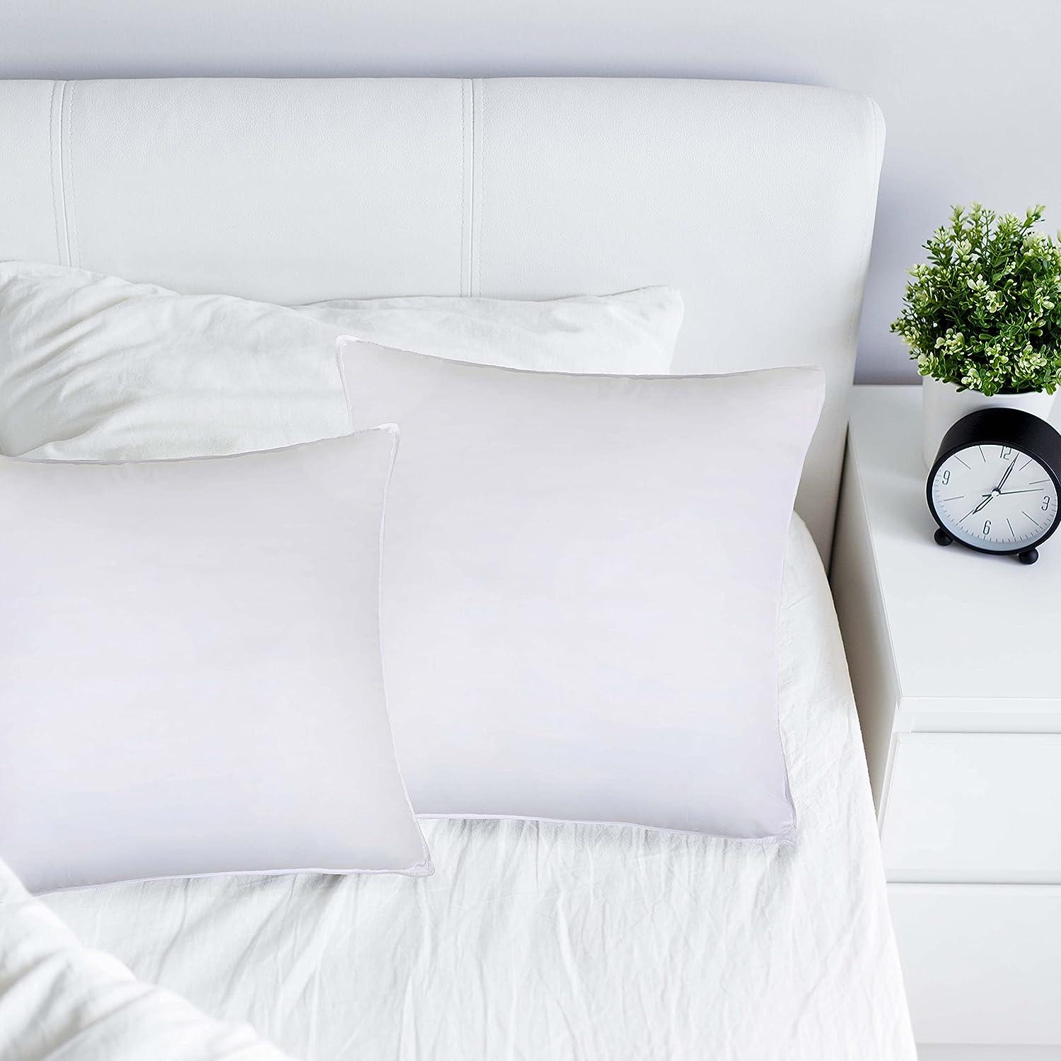 Medium Density Down Alternative Solid Euro Pillows, Set of 2 and 4 - Pillow Set by Superior Brand