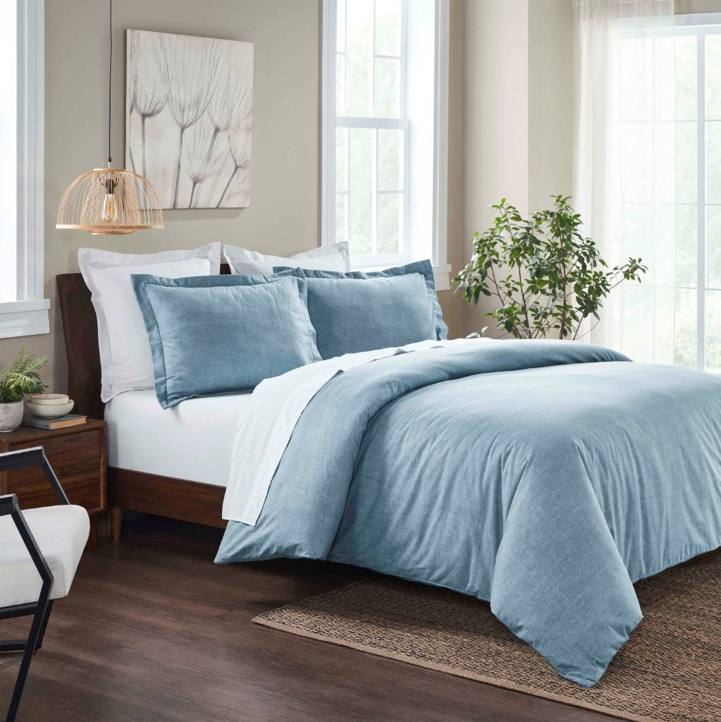 Melange Flannel Cotton Fuzzy Warm Two-Toned Duvet Cover Set - Duvet Cover Set by Superior Brand