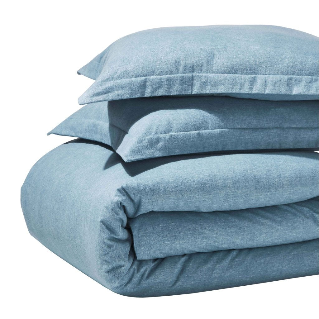 Melange Flannel Cotton Fuzzy Warm Two-Toned Duvet Cover Set - Duvet Cover Set by Superior Brand