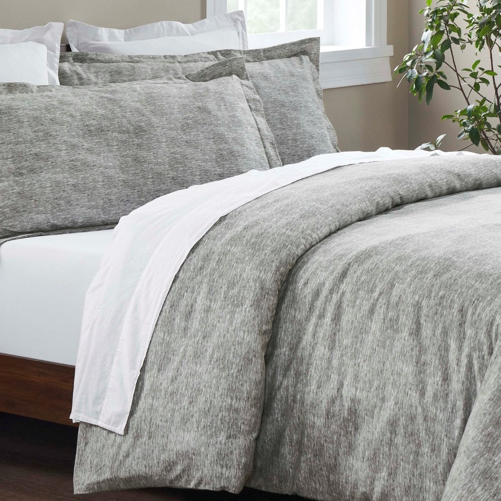 Melange Flannel Cotton Fuzzy Warm Two-Toned Duvet Cover Set - Duvet Cover Set by Superior Brand