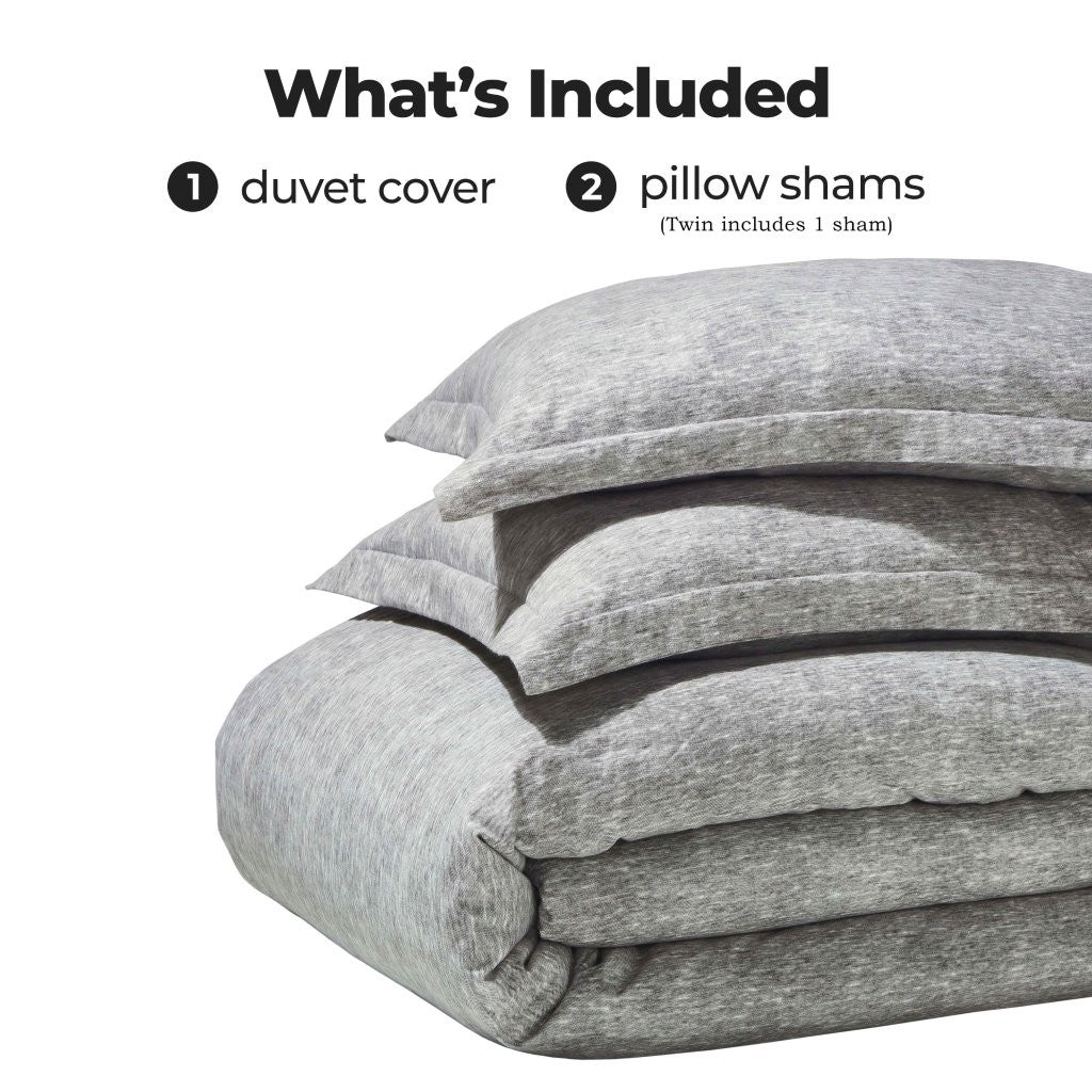 Melange Flannel Cotton Fuzzy Warm Two-Toned Duvet Cover Set - Duvet Cover Set by Superior Brand
