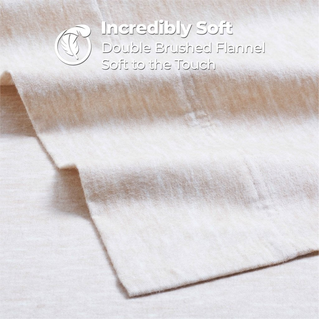 100% Cotton Flannel Sheet Set Warm Two-Toned Melange Deep Pocket - Sheet Set by Superior Brand