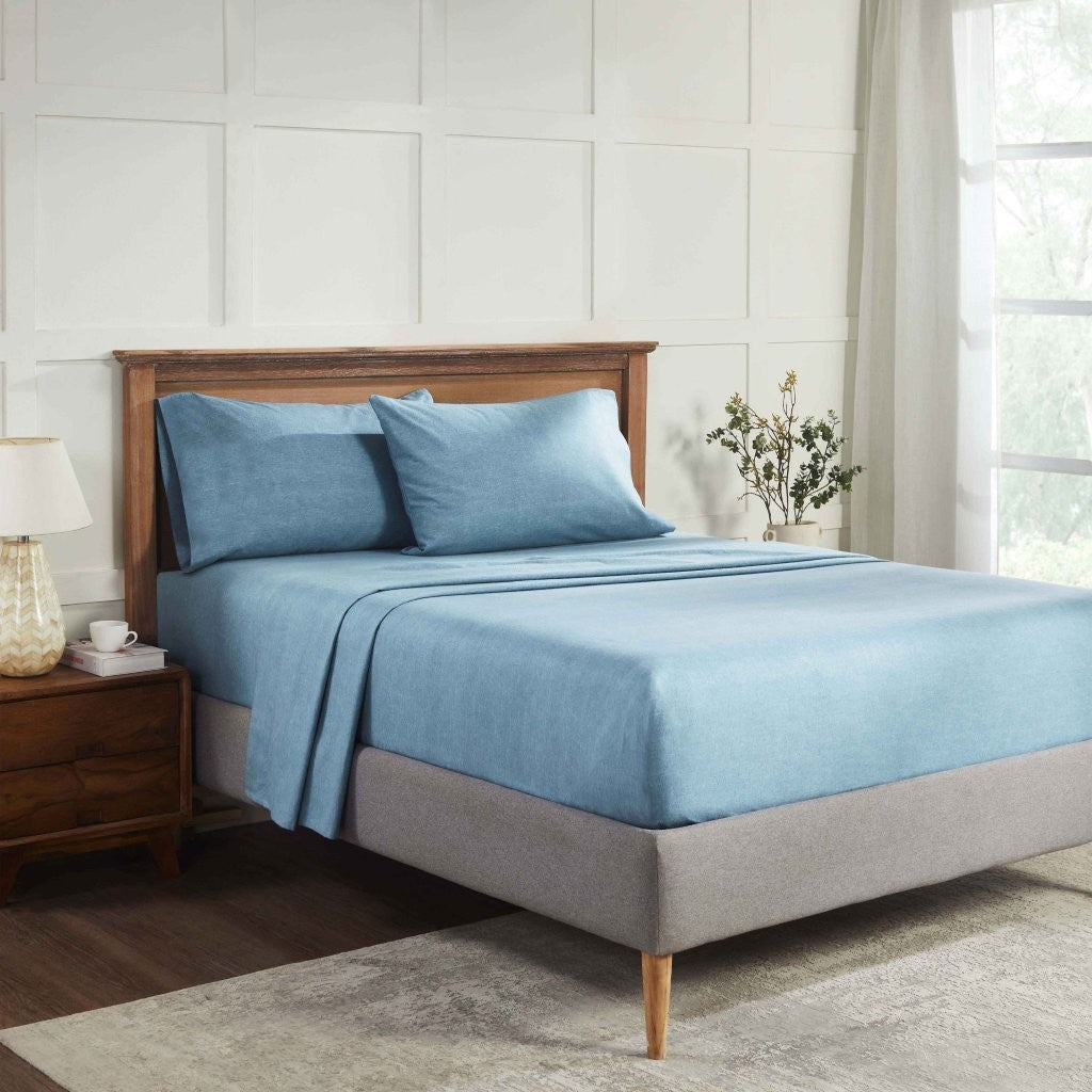 100% Cotton Flannel Sheet Set Warm Two-Toned Melange Deep Pocket - Sheet Set by Superior Brand