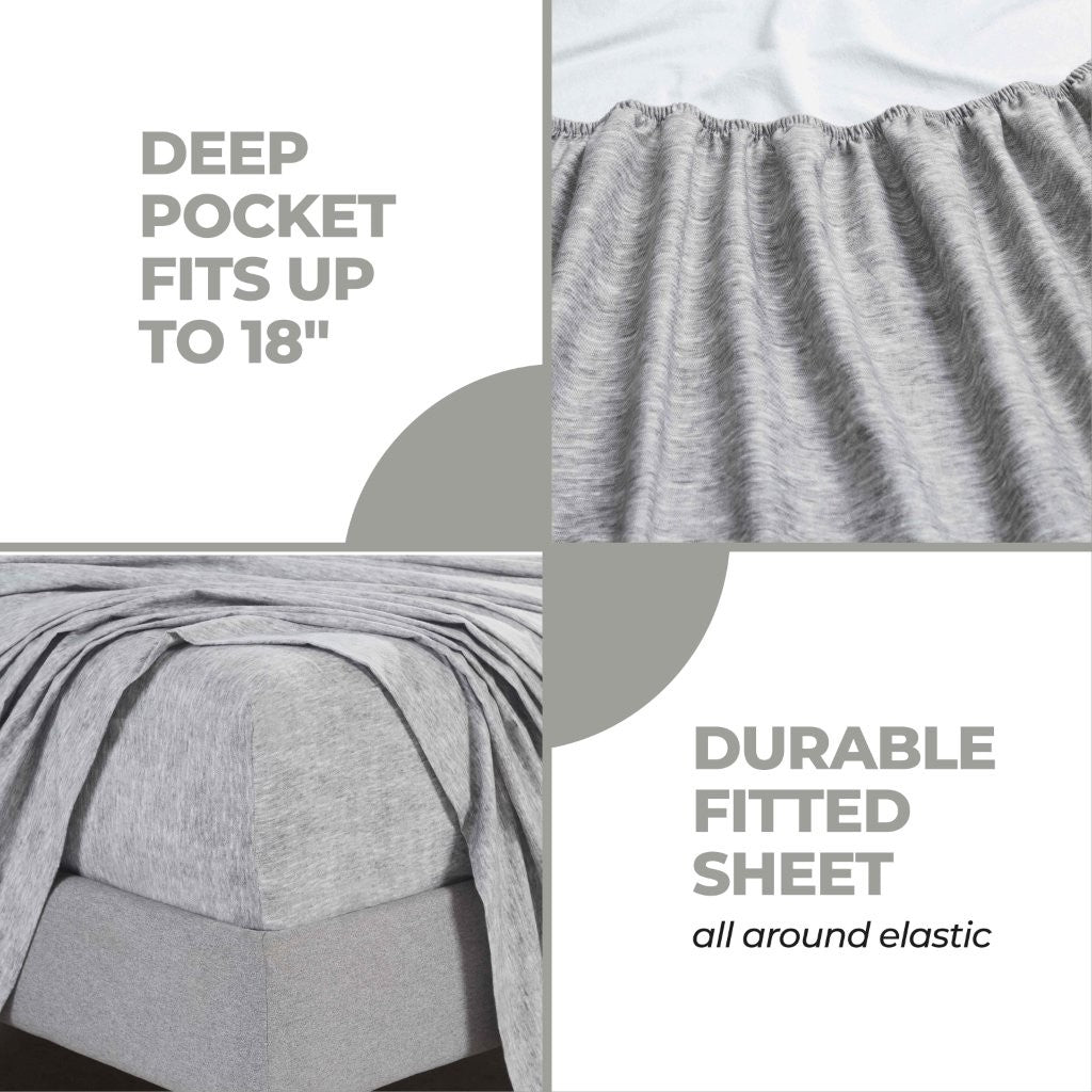 100% Cotton Flannel Sheet Set Warm Two-Toned Melange Deep Pocket - Sheet Set by Superior Brand