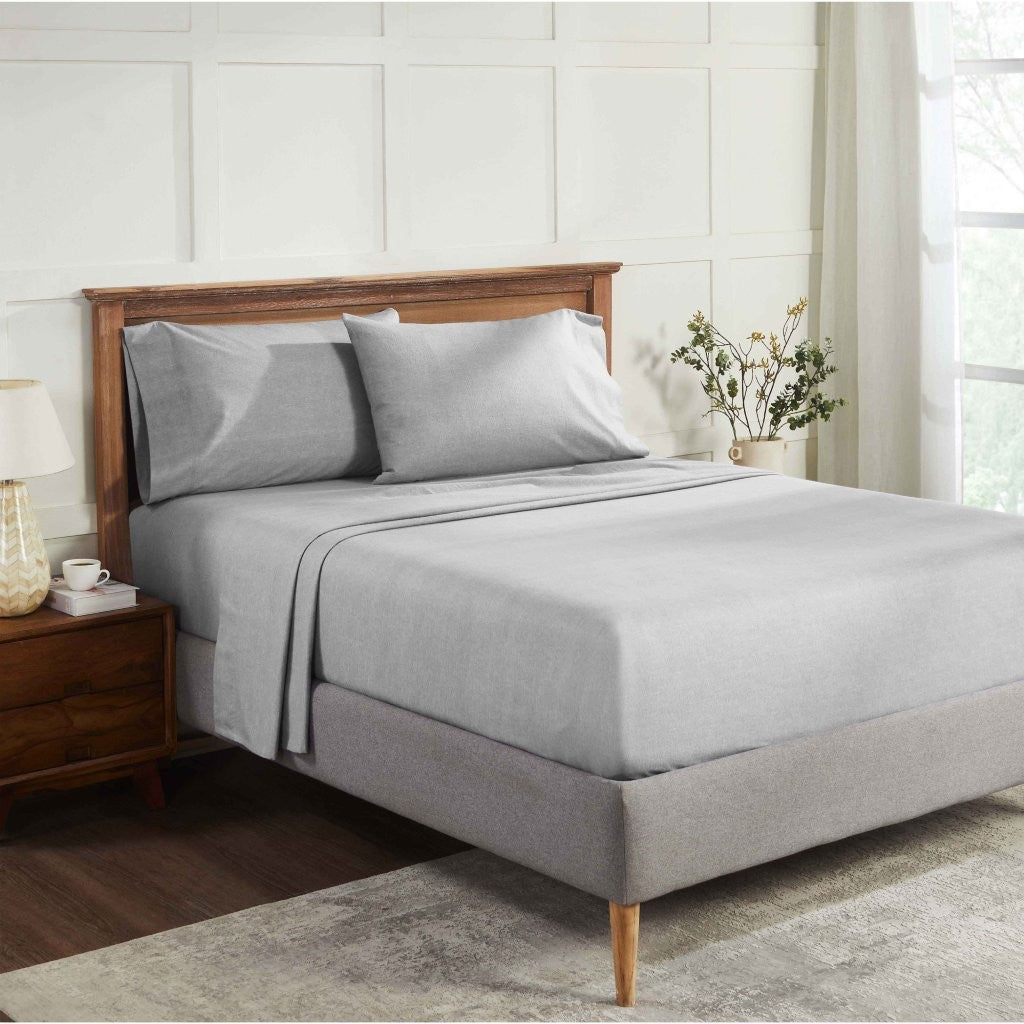 100% Cotton Flannel Sheet Set Warm Two-Toned Melange Deep Pocket - Sheet Set by Superior Brand