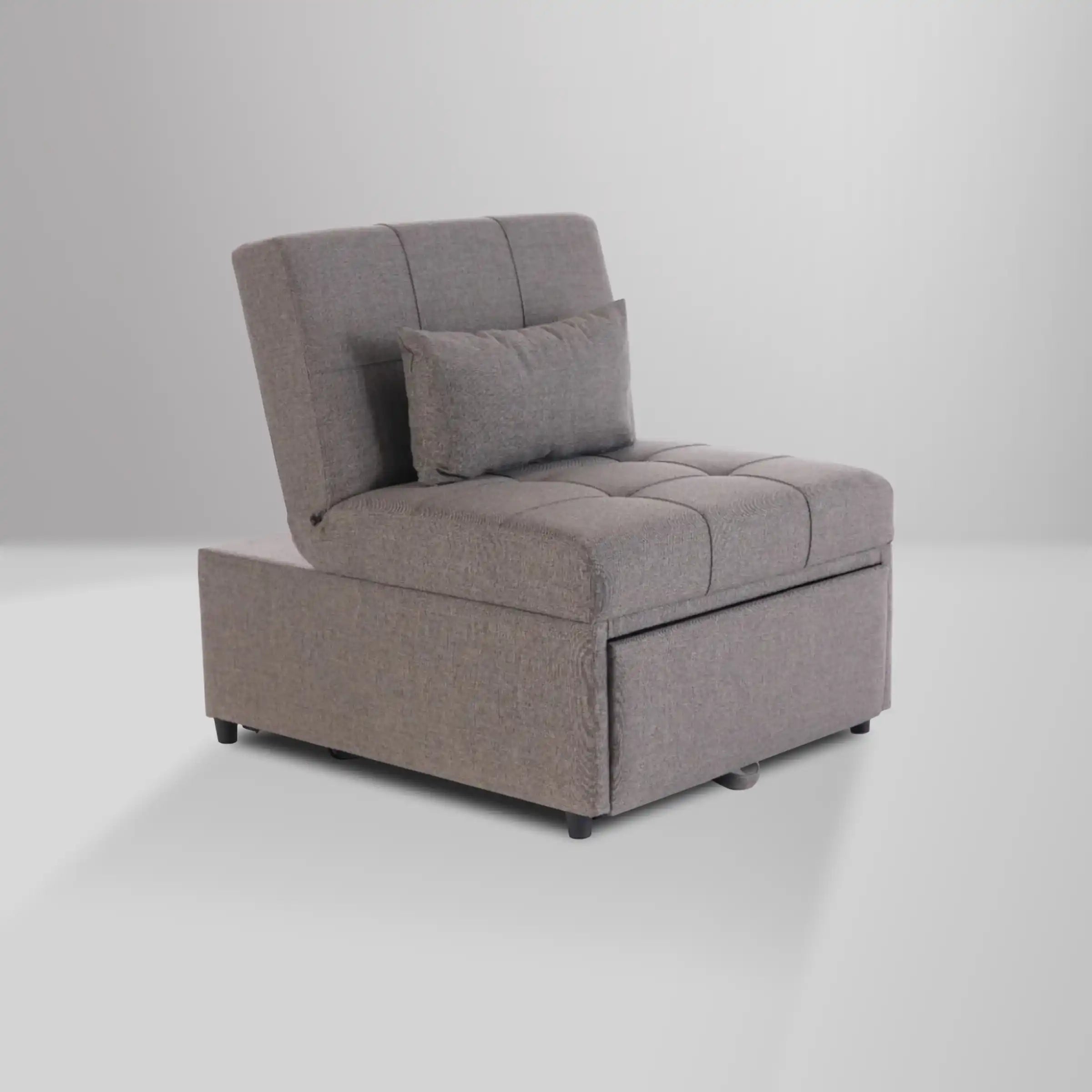 Mello Pull Out Sleeper Chair with Reclining Back Corvet Grey - Best Buy Furniture