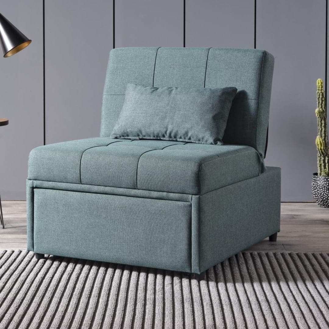Mello Pull Out Sleeper Chair with Reclining Back Corvet Green - Best Buy Furniture