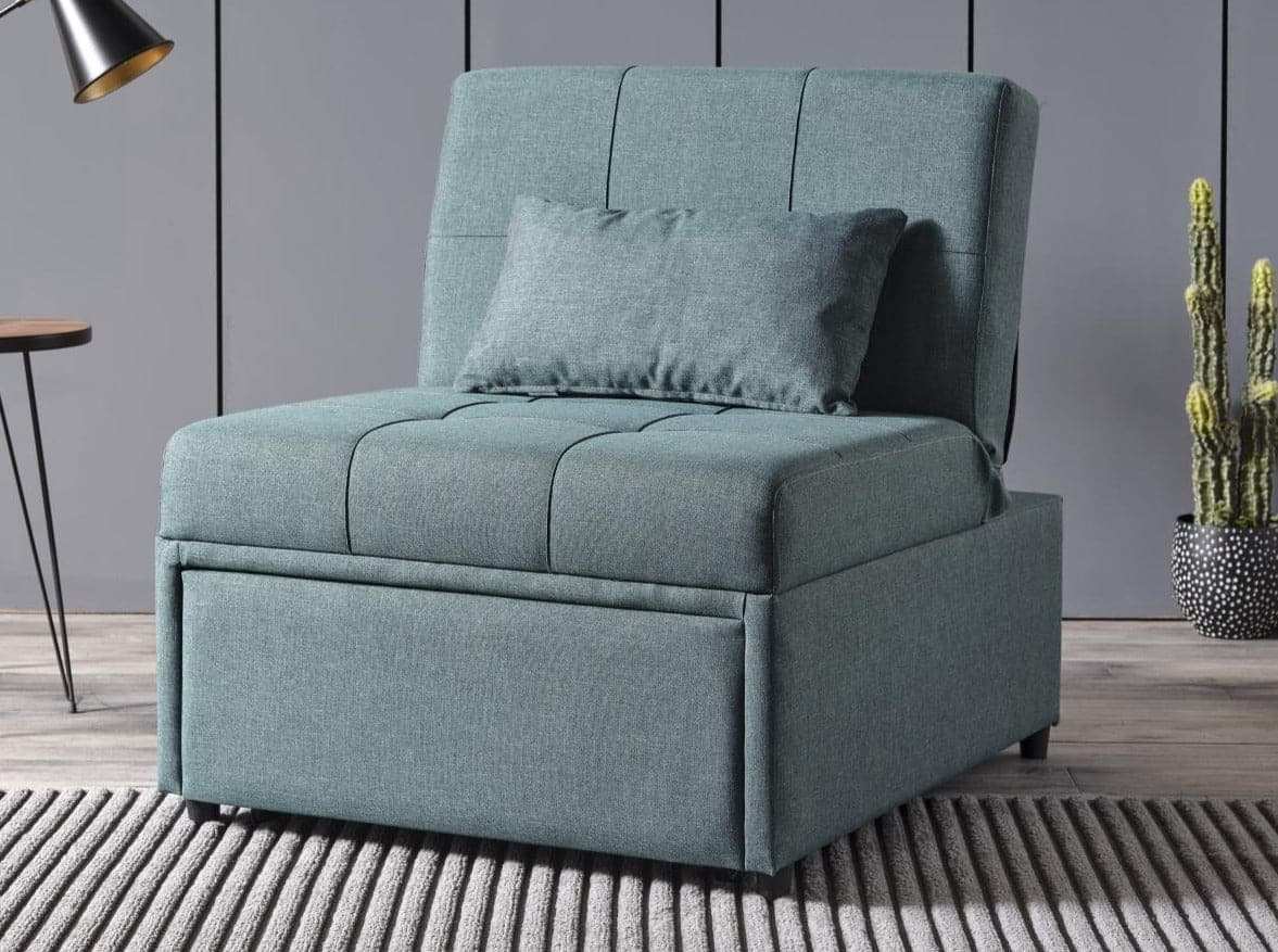 Mello Pull Out Sleeper Chair with Reclining Back Corvet Green - Best Buy Furniture