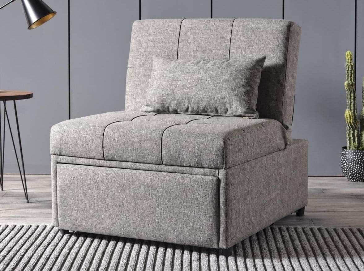 Mello Pull Out Sleeper Chair with Reclining Back Corvet Grey - Best Buy Furniture