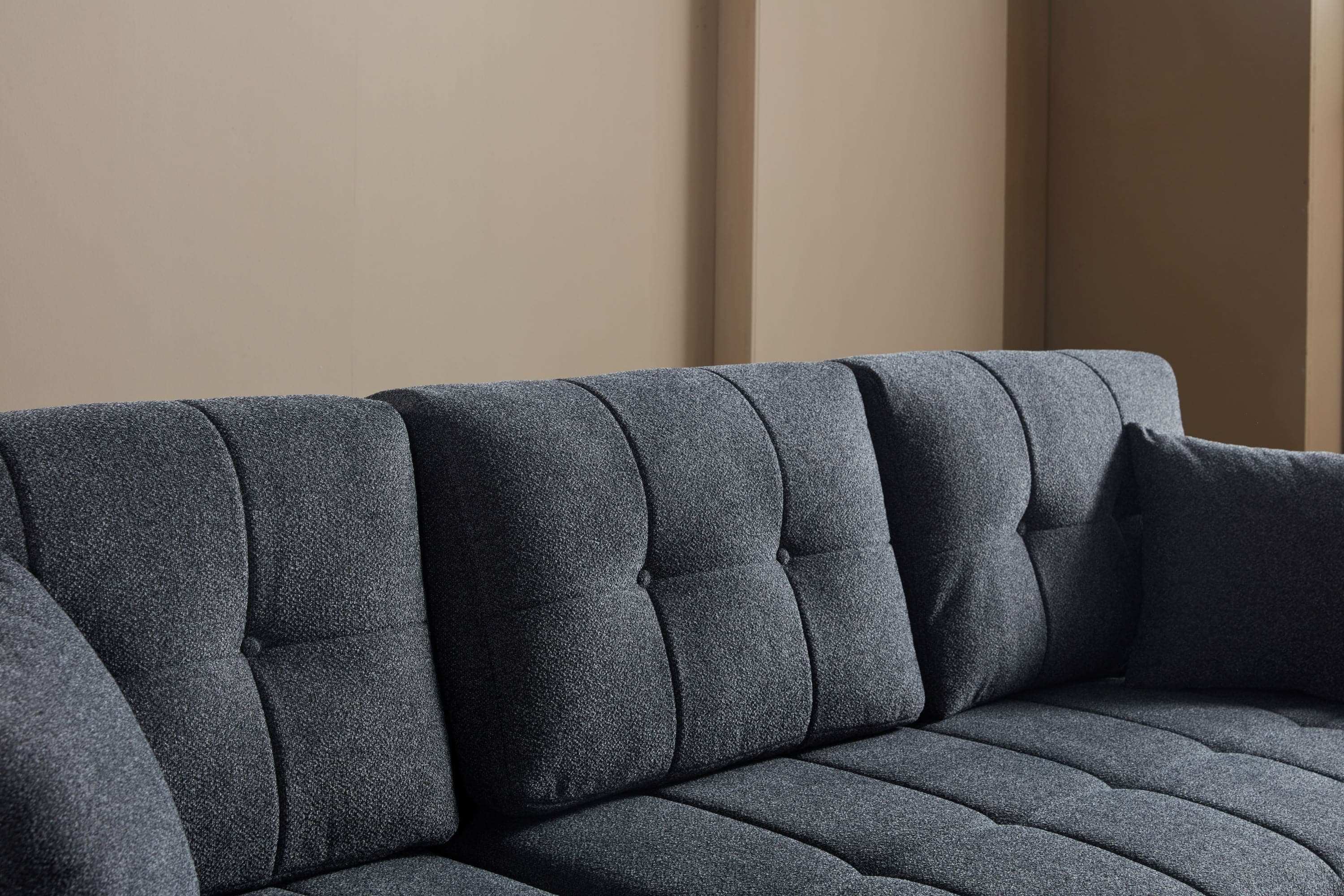 Mocca Sleeper Sectional Sofa – 101” Wide, Dark Gray, Reversible Chaise, Queen-Size Bed & Storage - Best Buy Furniture