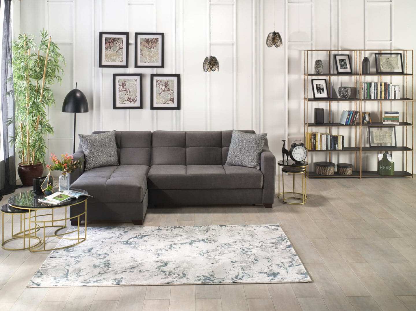 TAHOE Convertible Sectional Sofa with Reversible Chaise & Storage – 102” Wide, Modern & Space-Saving - Best Buy Furniture