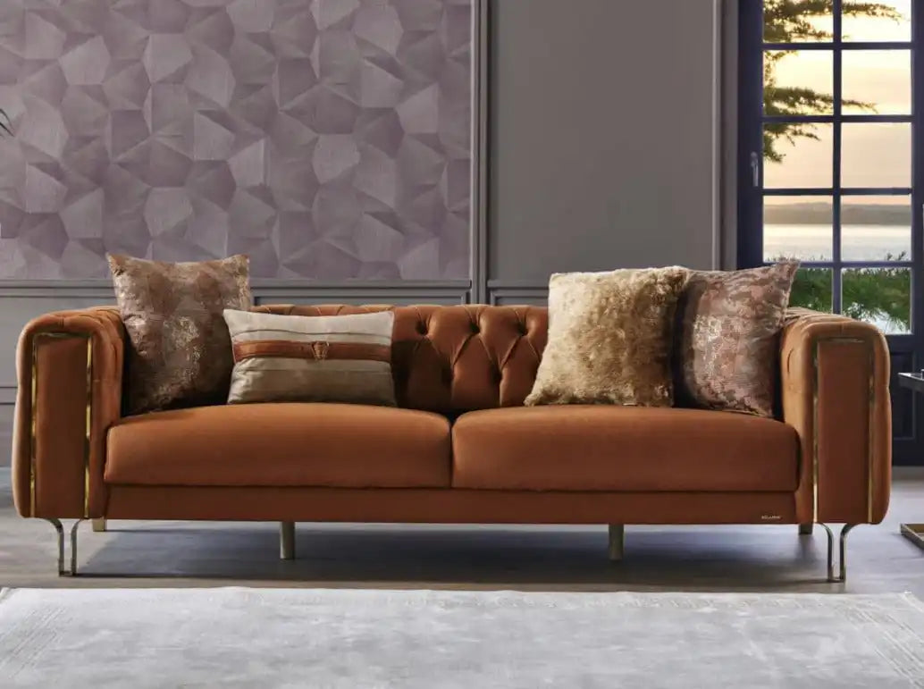 Montego 94" Wide Convertible Chesterfield Sofa Bed – Luxury Living Room Elegance - Best Buy Furniture