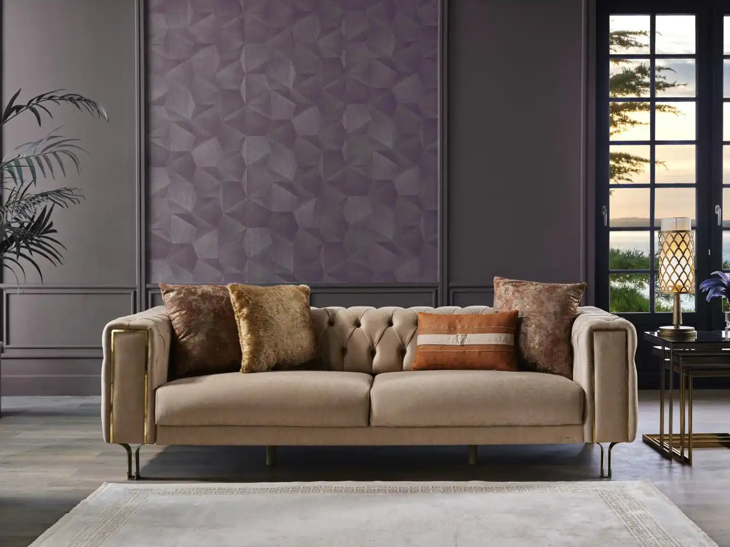 Montego 94" Wide Convertible Chesterfield Sofa Bed – Luxury Living Room Elegance - Best Buy Furniture