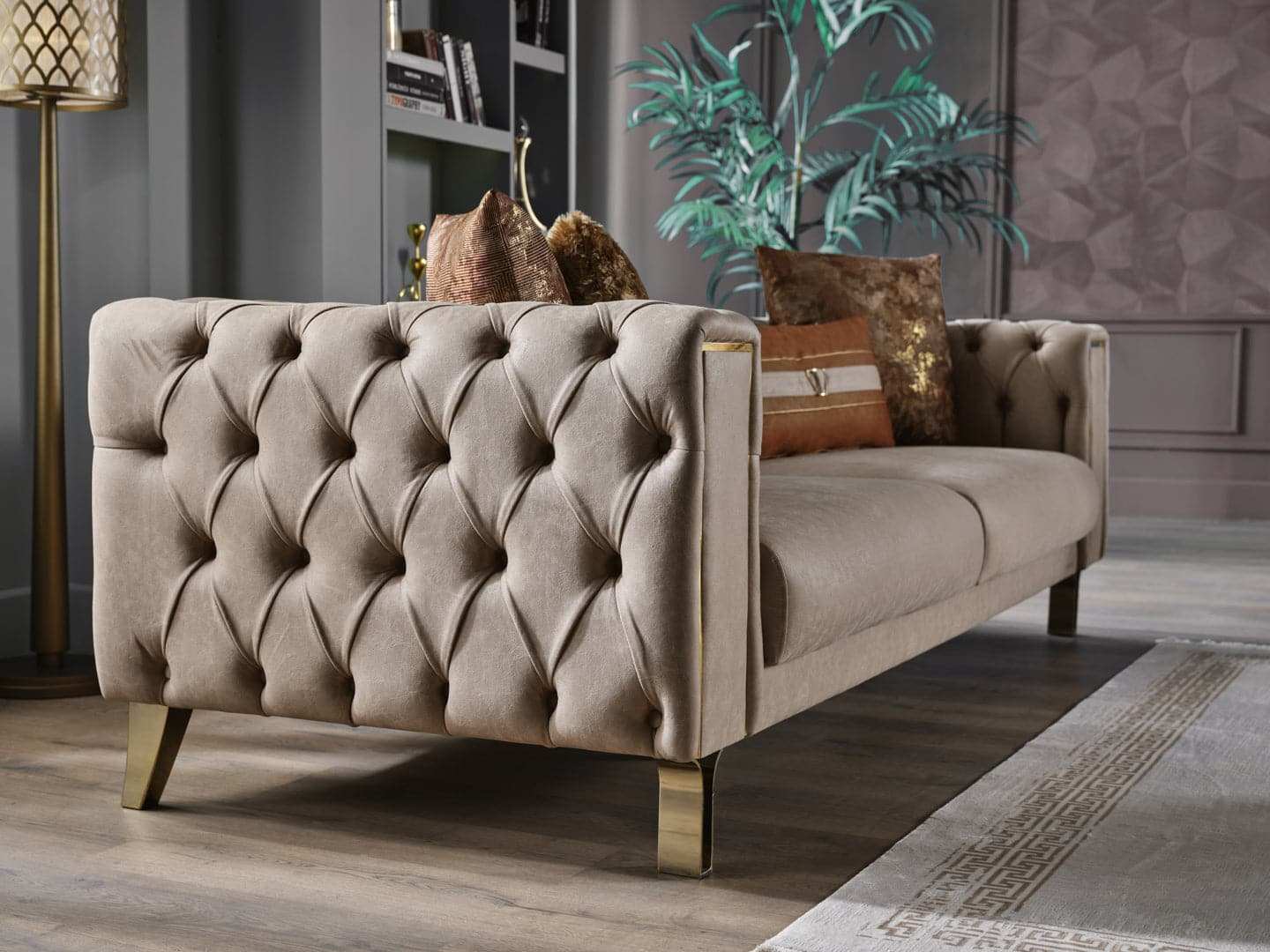 Montego 94" Wide Convertible Chesterfield Sofa Bed – Luxury Living Room Elegance - Best Buy Furniture