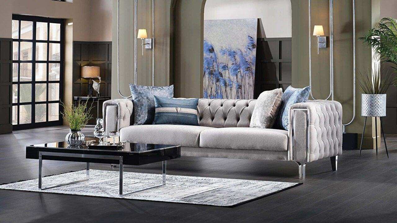 Montego 94" Wide Convertible Chesterfield Sofa Bed – Luxury Living Room Elegance - Best Buy Furniture