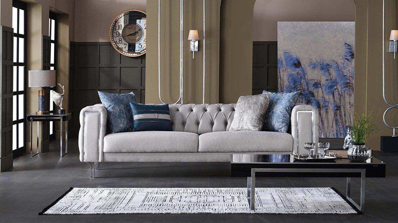 Montego 94" Wide Convertible Chesterfield Sofa Bed – Luxury Living Room Elegance - Best Buy Furniture