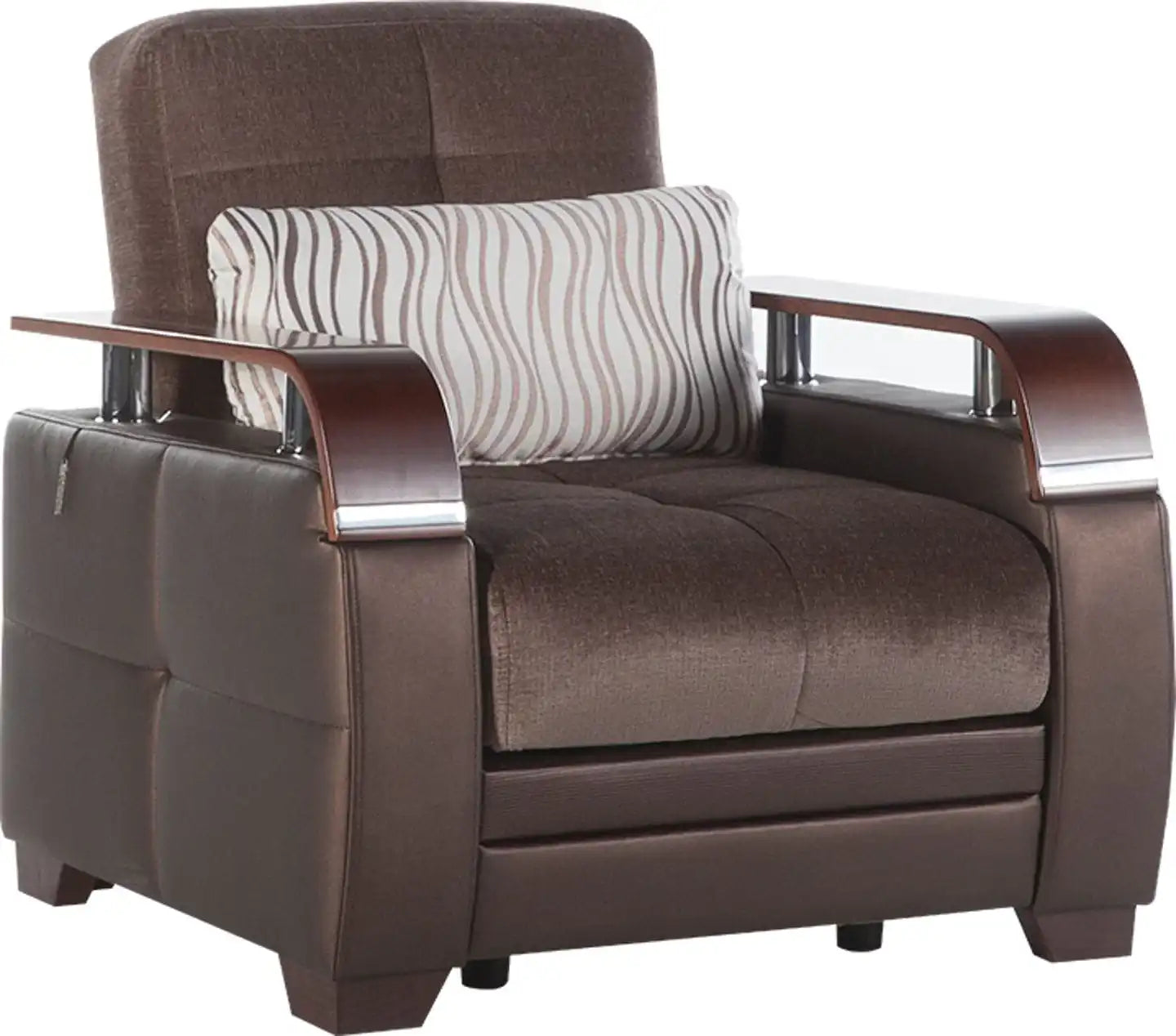 Natural Sleeper Sofa Bed – 88" Wide with Wooden Arms & Hidden Storage | Modern Functional Sofa - Best Buy Furniture