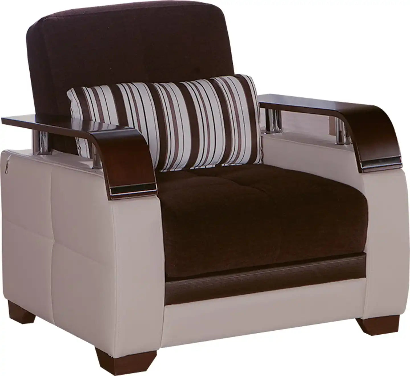 Natural Sleeper Sofa Bed – 88" Wide with Wooden Arms & Hidden Storage | Modern Functional Sofa - Best Buy Furniture