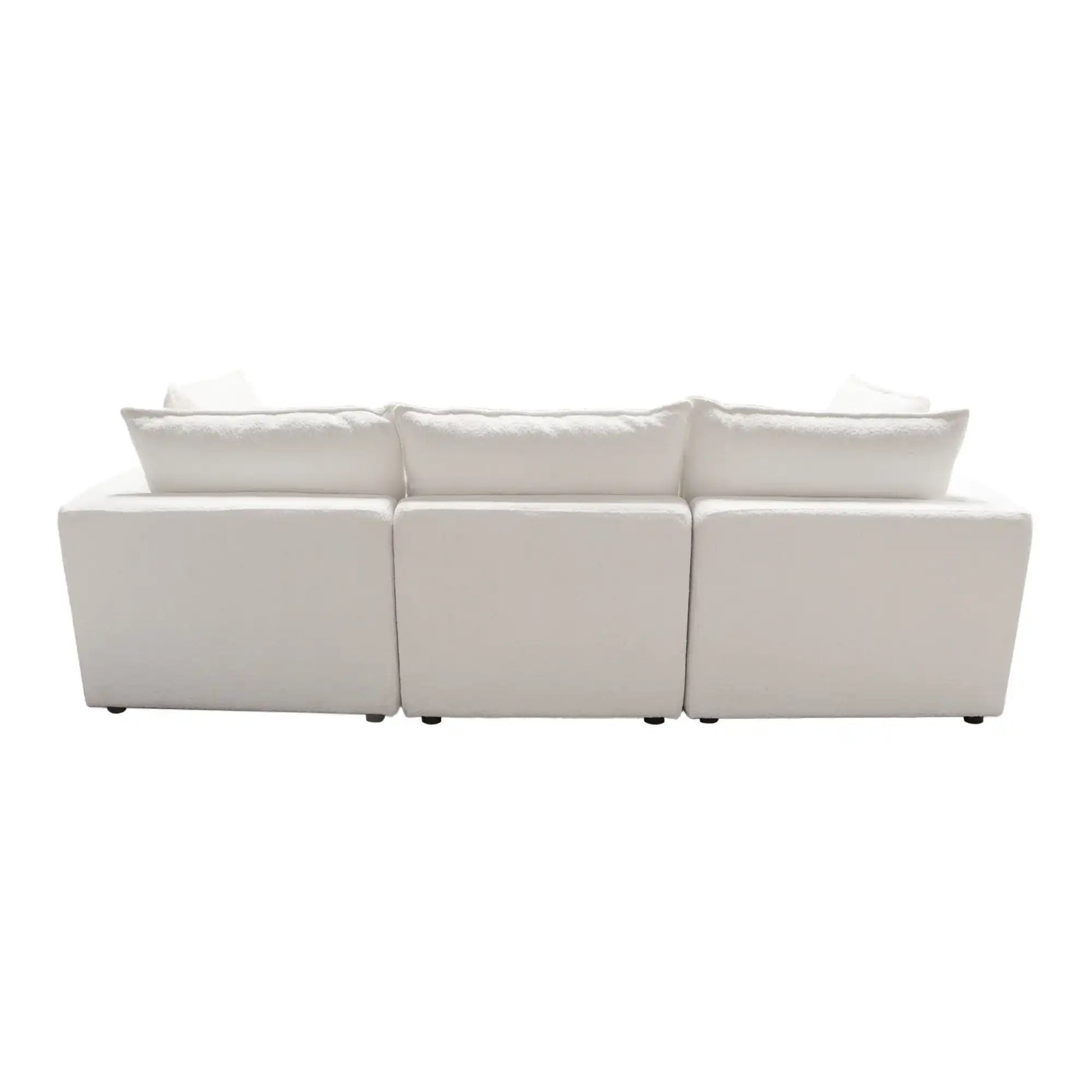 Ivy 3 Piece Modular Down Sofa – White Faux Shearling - Best Buy Furniture