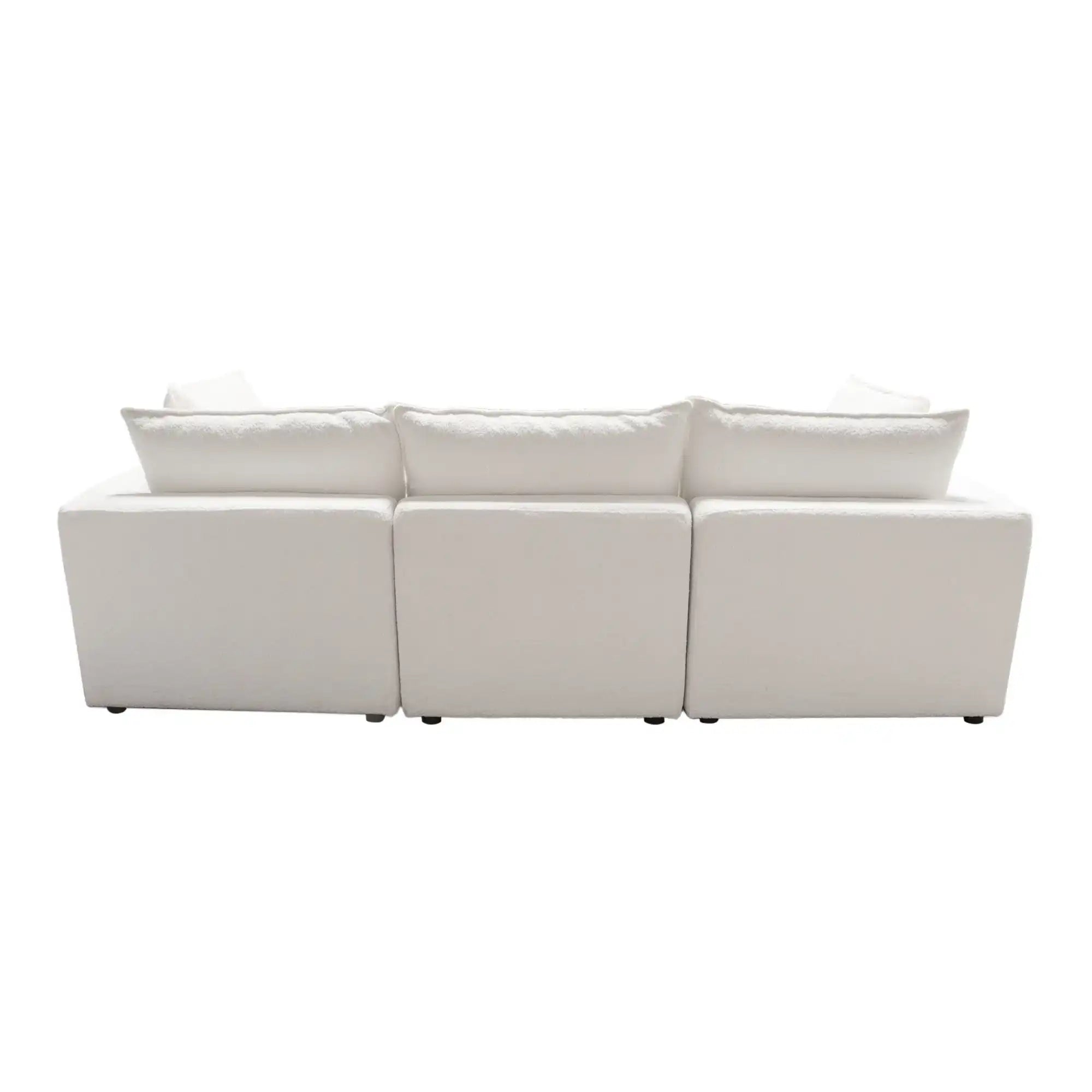 Ivy 3 Piece Modular Down Sofa – White Faux Shearling - Best Buy Furniture