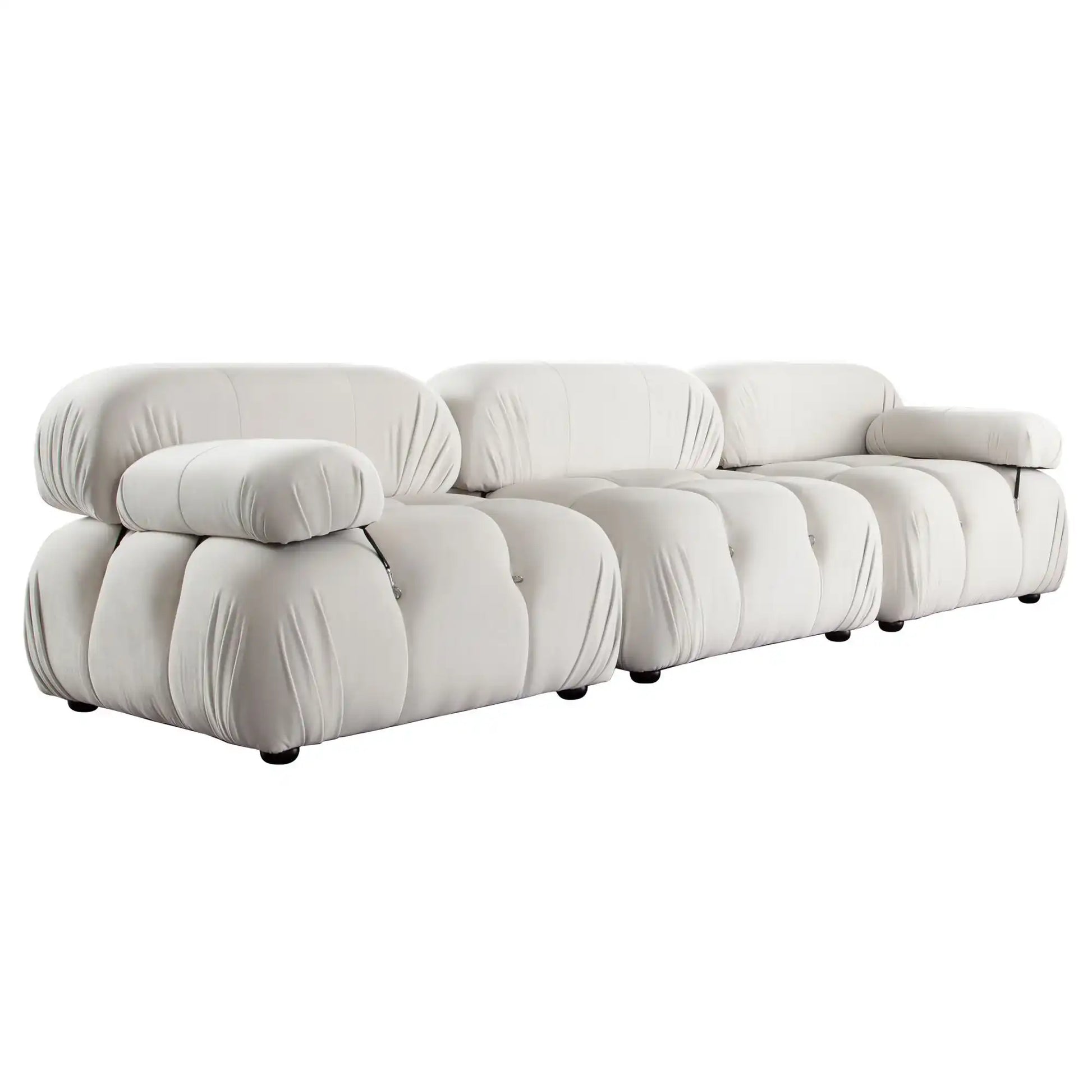 Paloma 3 Piece Modular Sofa – Light Cream Velvet - Best Buy Furniture