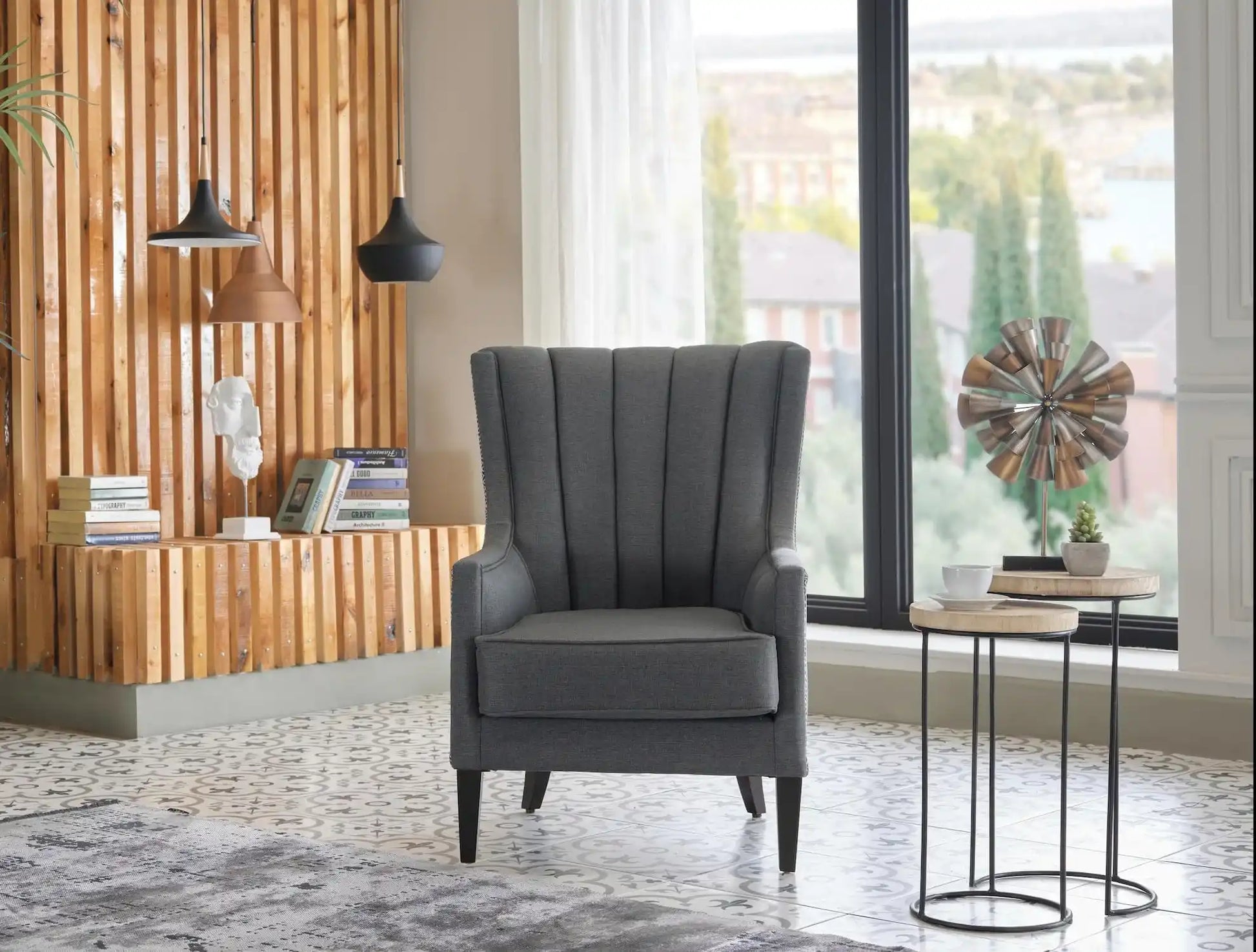 Palmer Accent Armchair, Corvet Anthracite - Best Buy Furniture