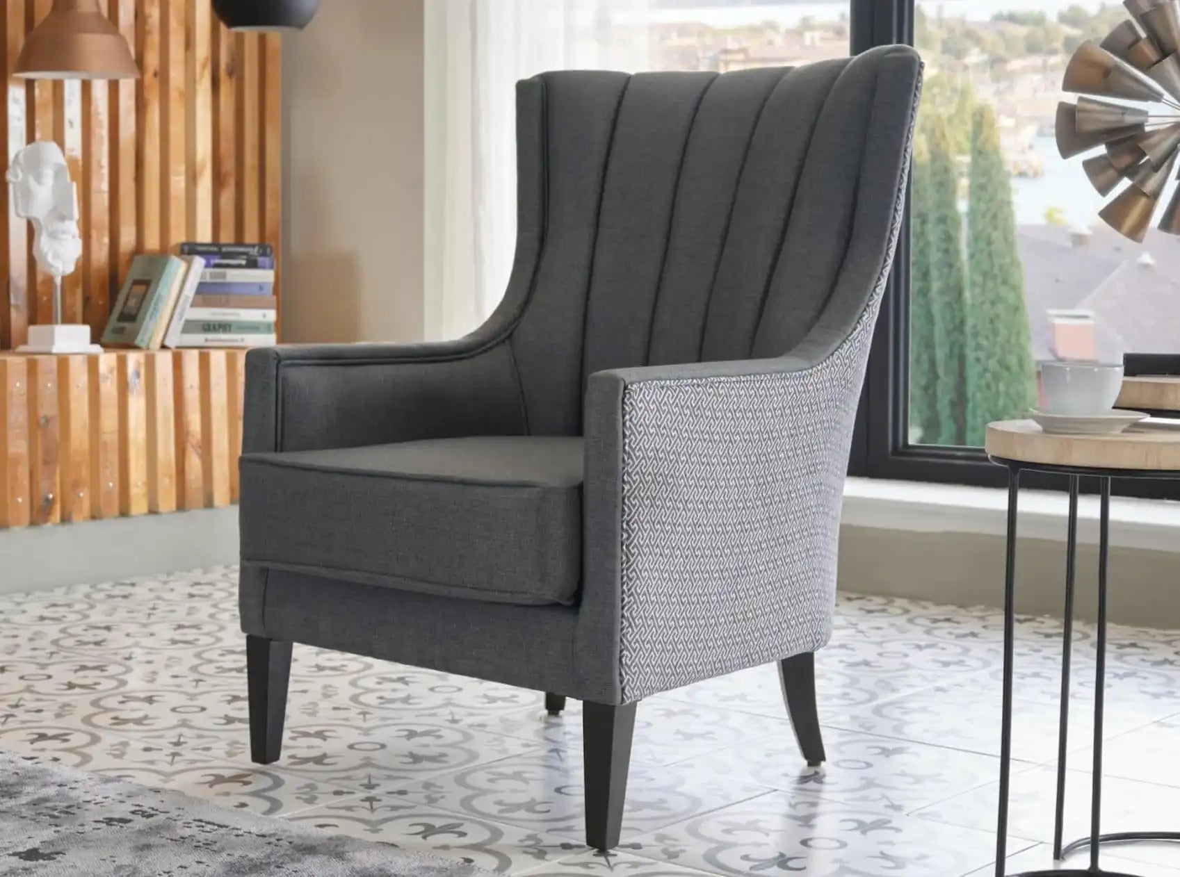 Palmer Accent Armchair, Corvet Anthracite - Best Buy Furniture