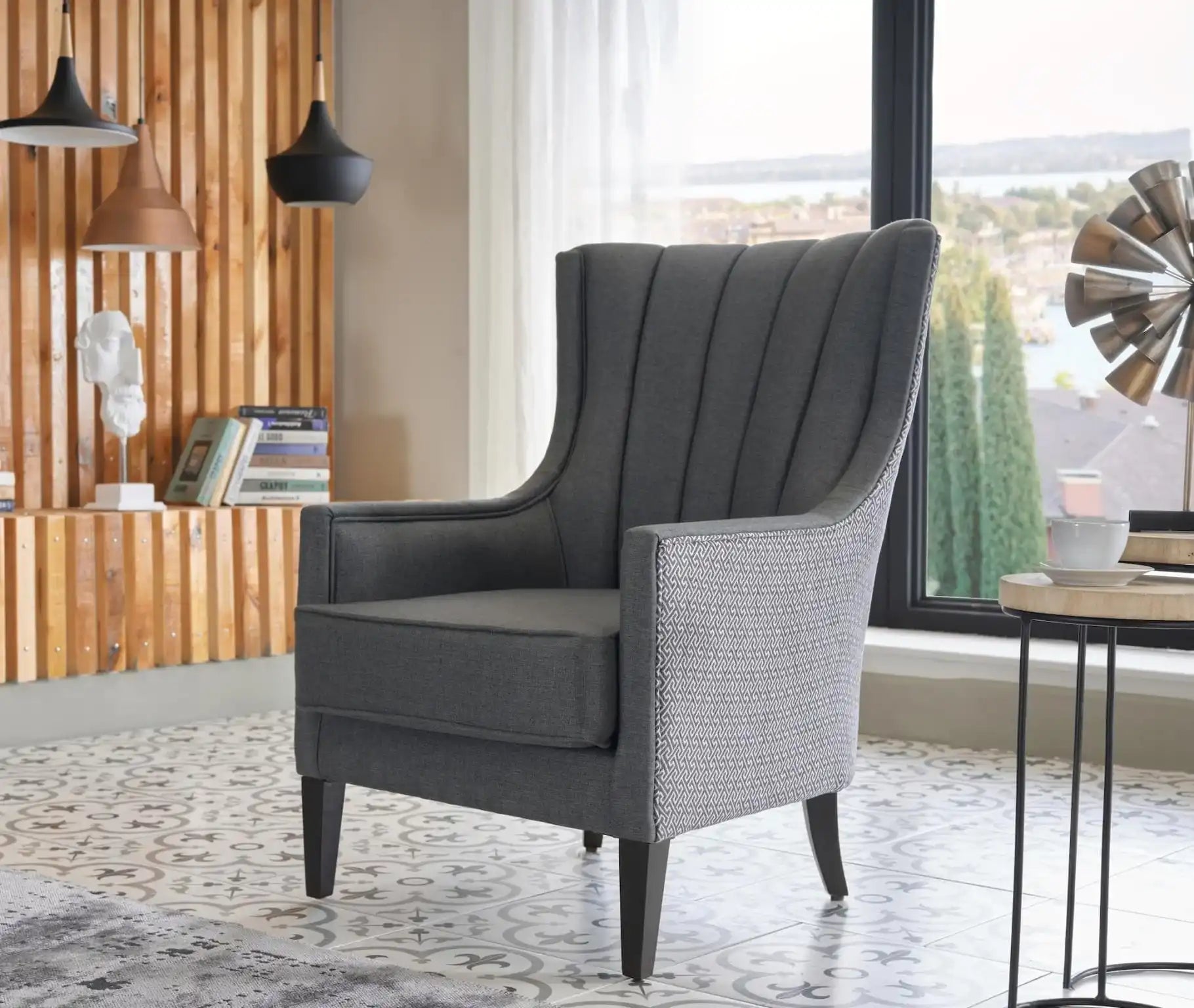 Palmer Accent Armchair, Corvet Anthracite - Best Buy Furniture