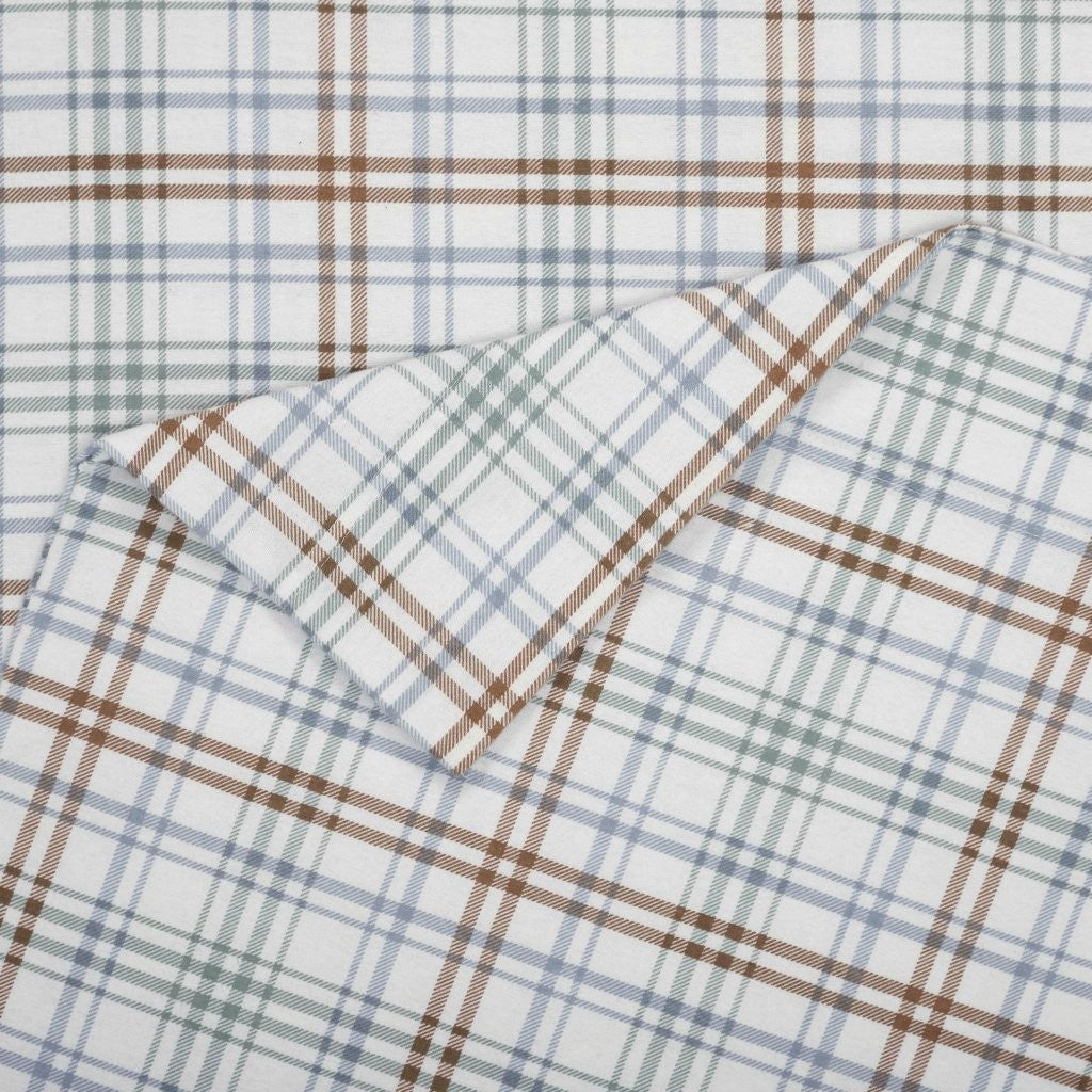 100% Cotton Flannel Sheet Set Plaid Classic Modern Farmhouse Deep Pocket - Sheet Set by Superior Brand