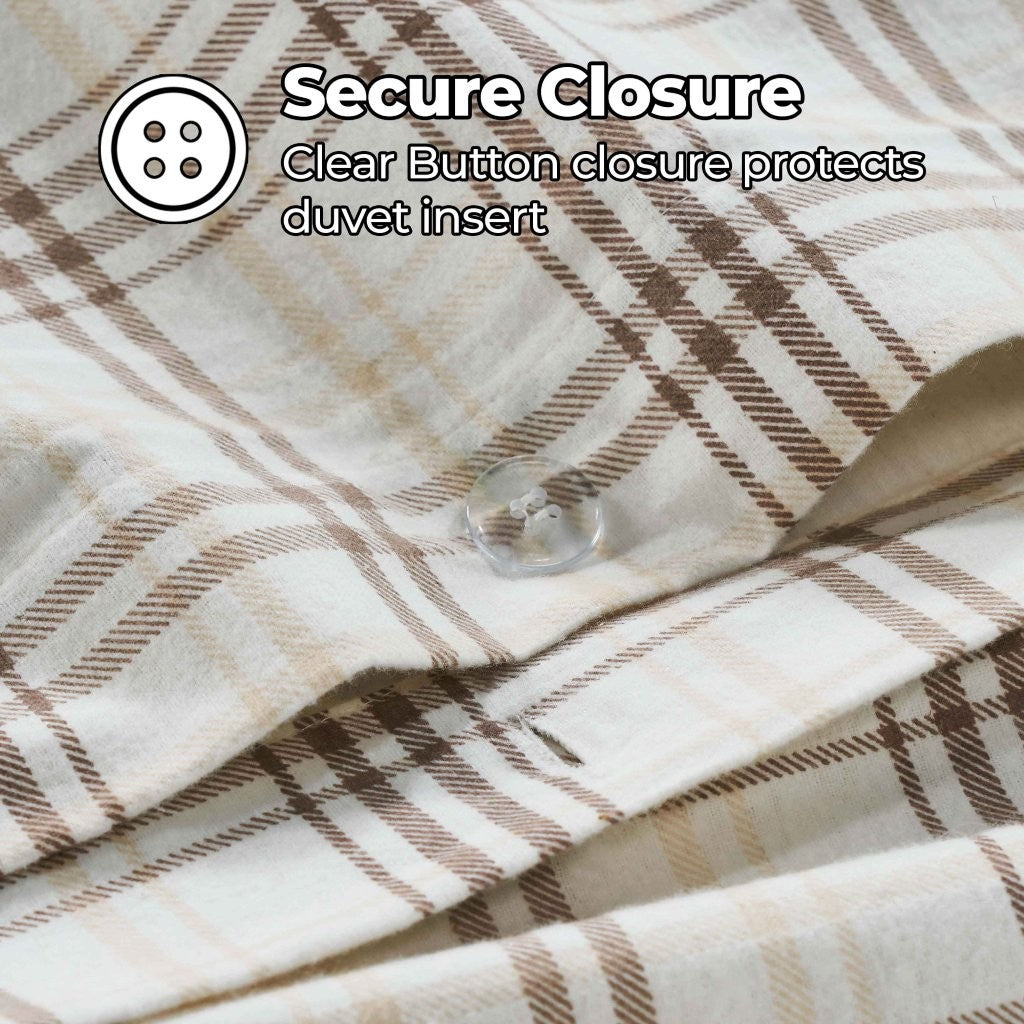 Plaid Flannel Cotton Classic Modern Farmhouse Duvet Cover Set - Duvet Cover Set by Superior Brand