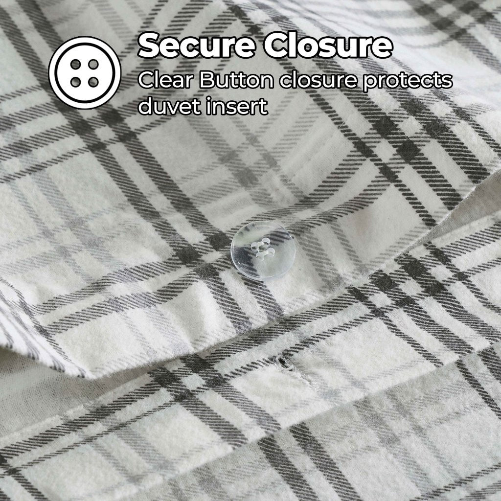 Plaid Flannel Cotton Classic Modern Farmhouse Duvet Cover Set - Duvet Cover Set by Superior Brand